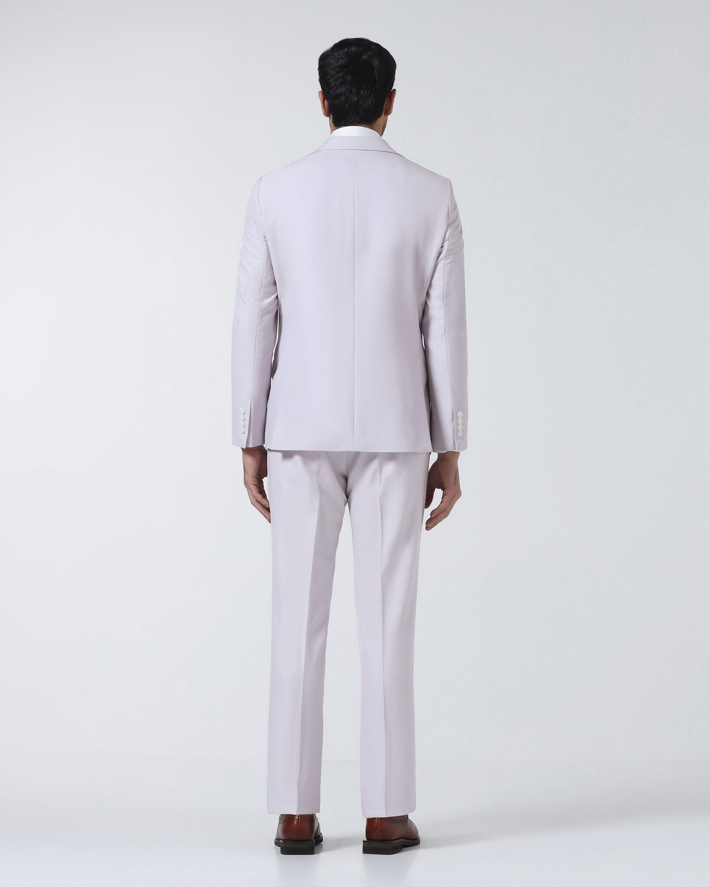 Dusty Pink Three Piece Textured Suit - Zeny