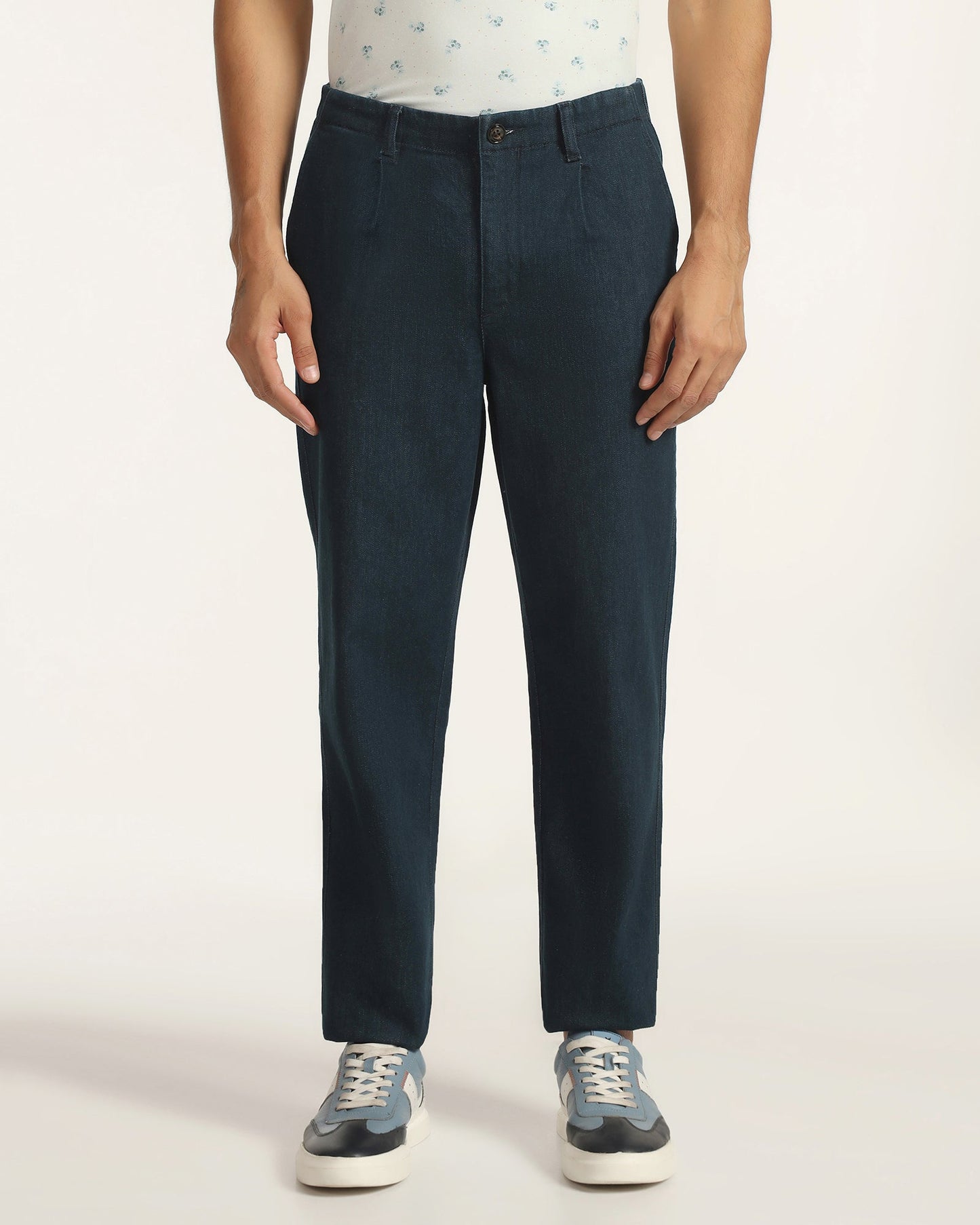 Super Clean Pleated Comfort Fit Indigo Jeans - Jaron
