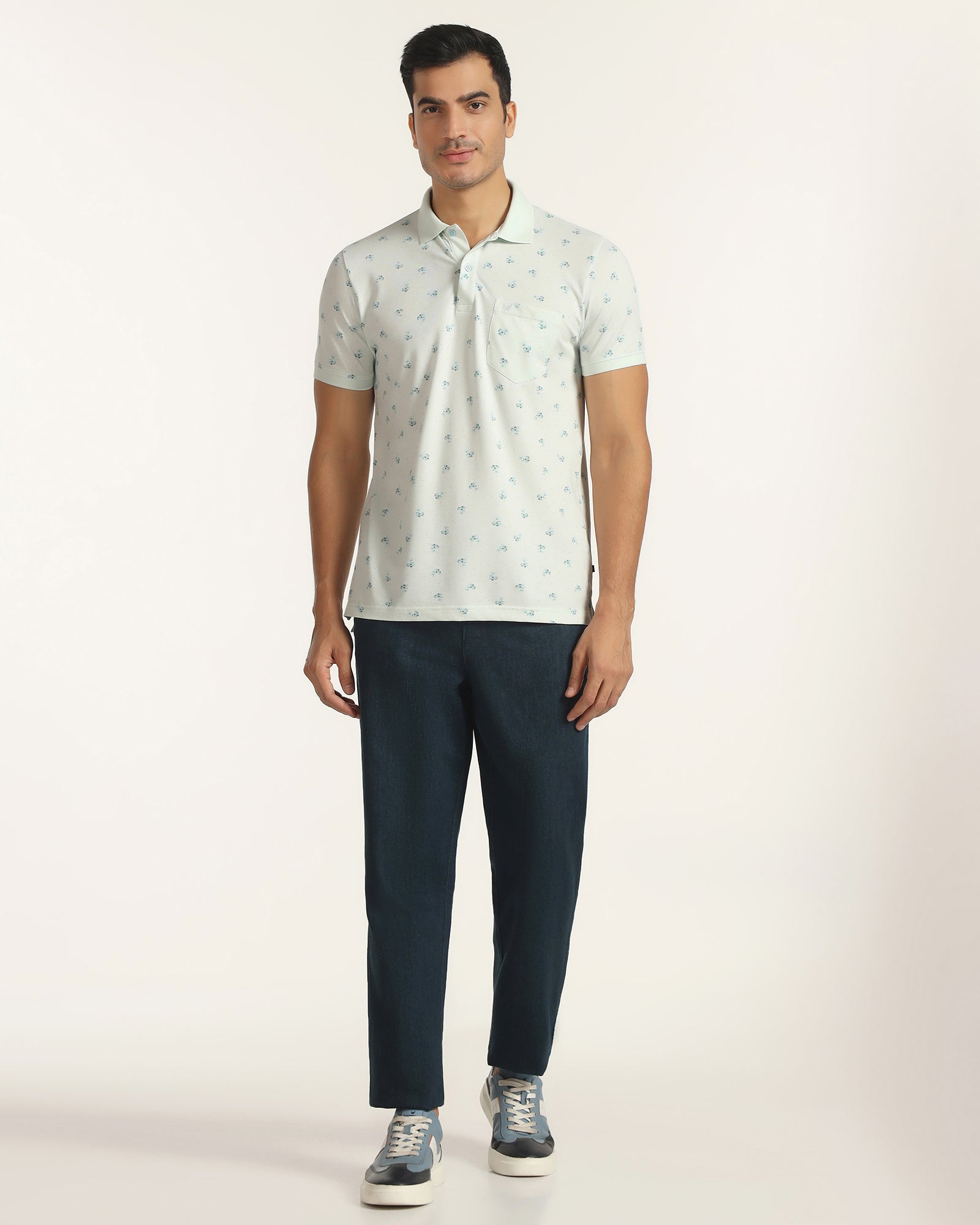 Super Clean Pleated Comfort Fit Indigo Jeans - Jaron