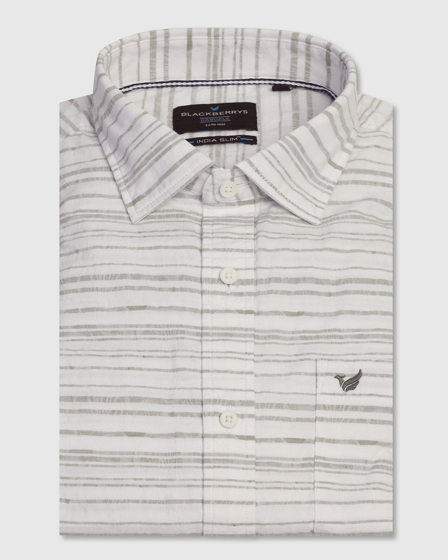 Linen Casual Green Jacquard Shirt - Daigo