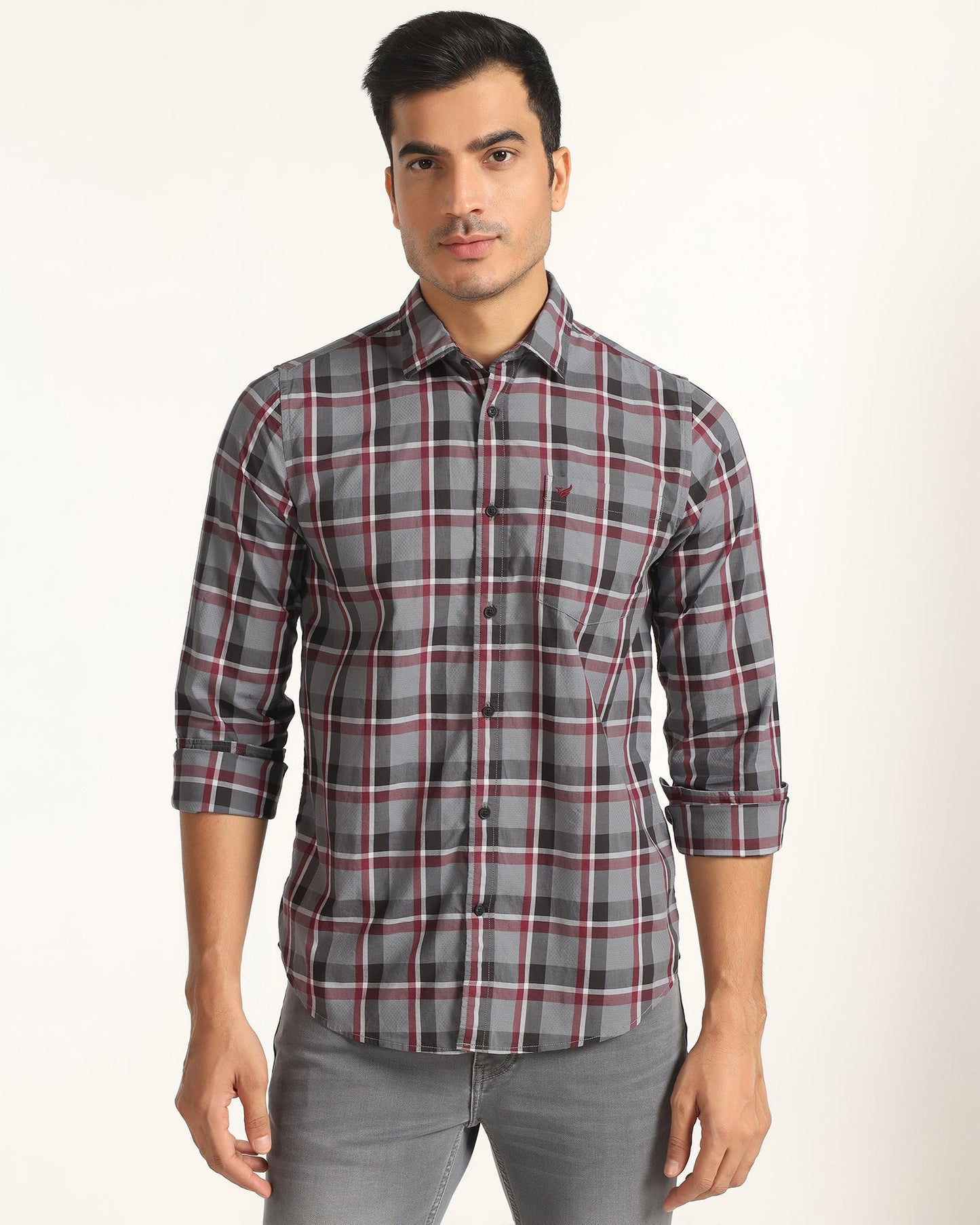 Casual Grey Check Shirt - Jace