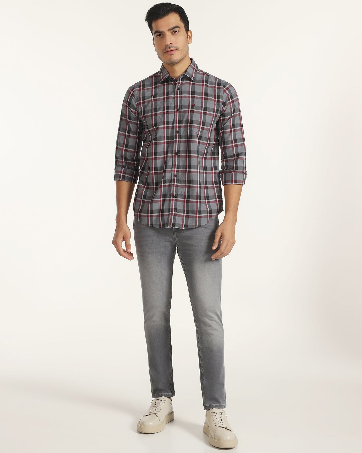 Casual Grey Check Shirt - Jace