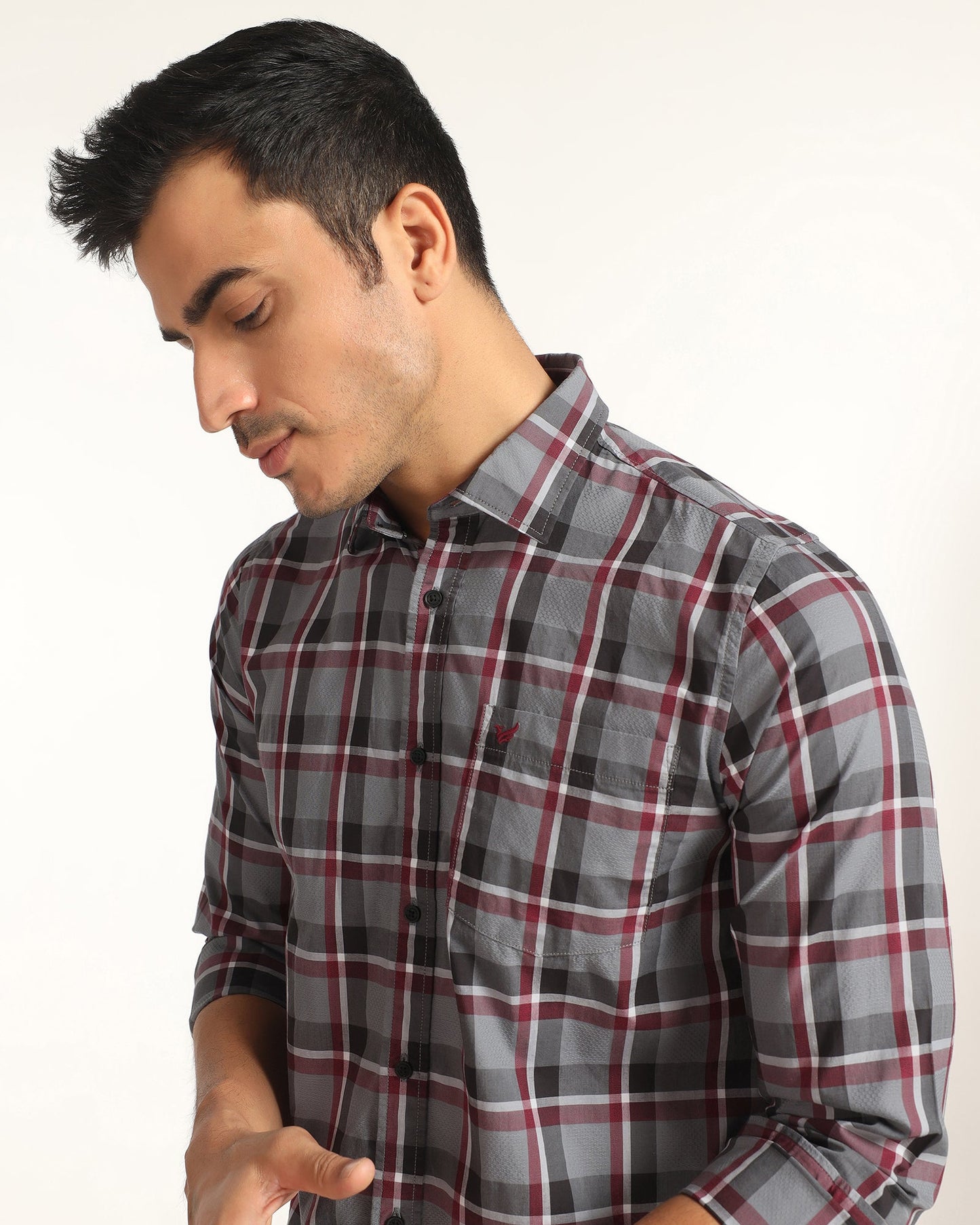 Casual Grey Check Shirt - Jace
