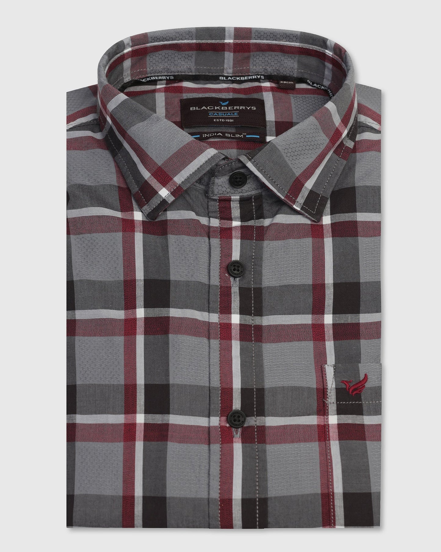 Casual Grey Check Shirt - Jace