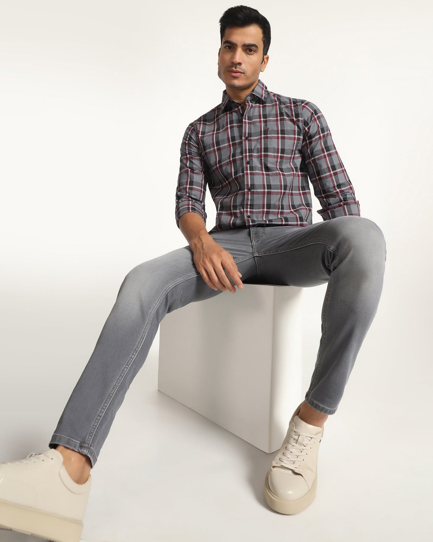 Casual Grey Check Shirt - Jace