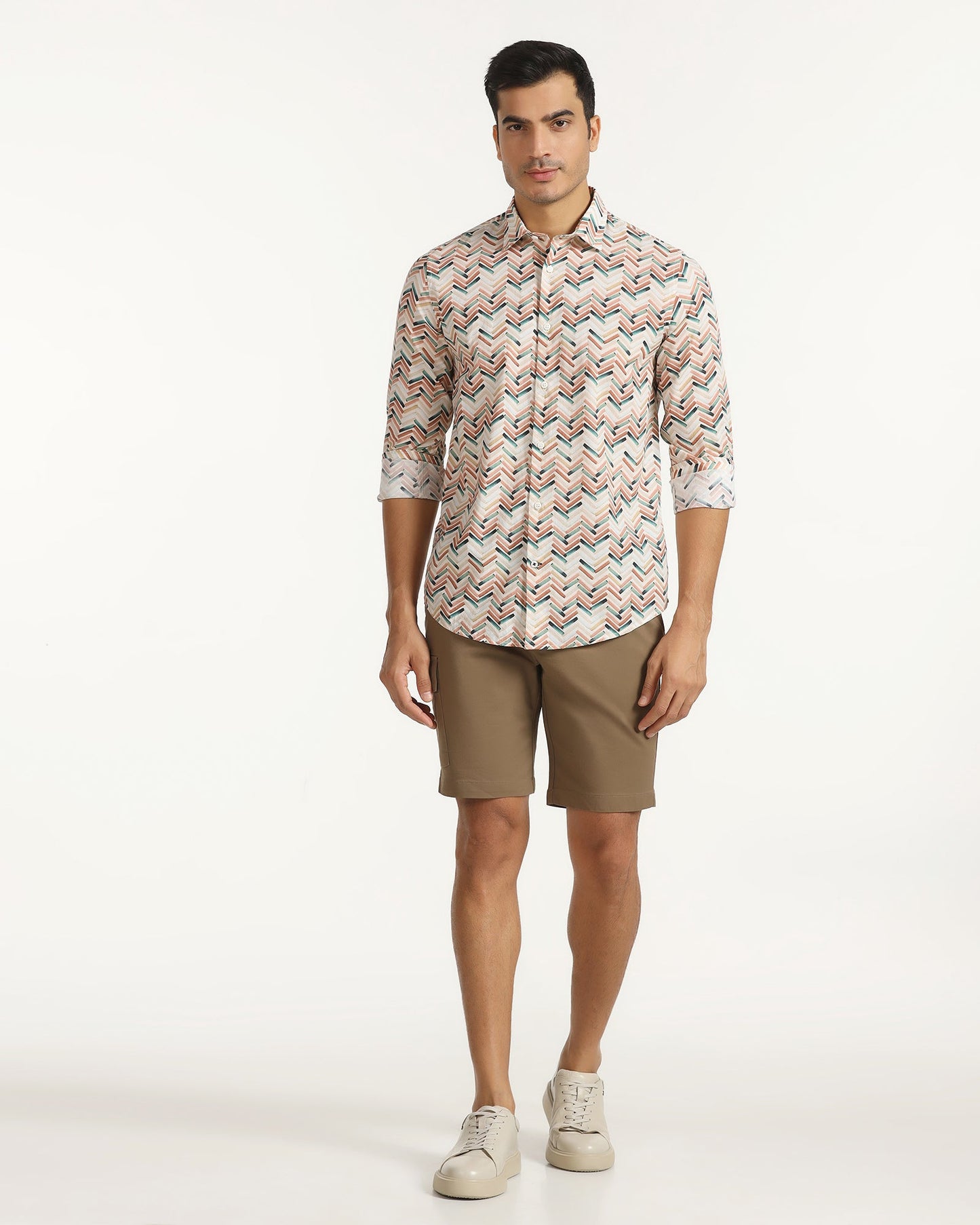 Casual Beige Printed Shirt - Alba