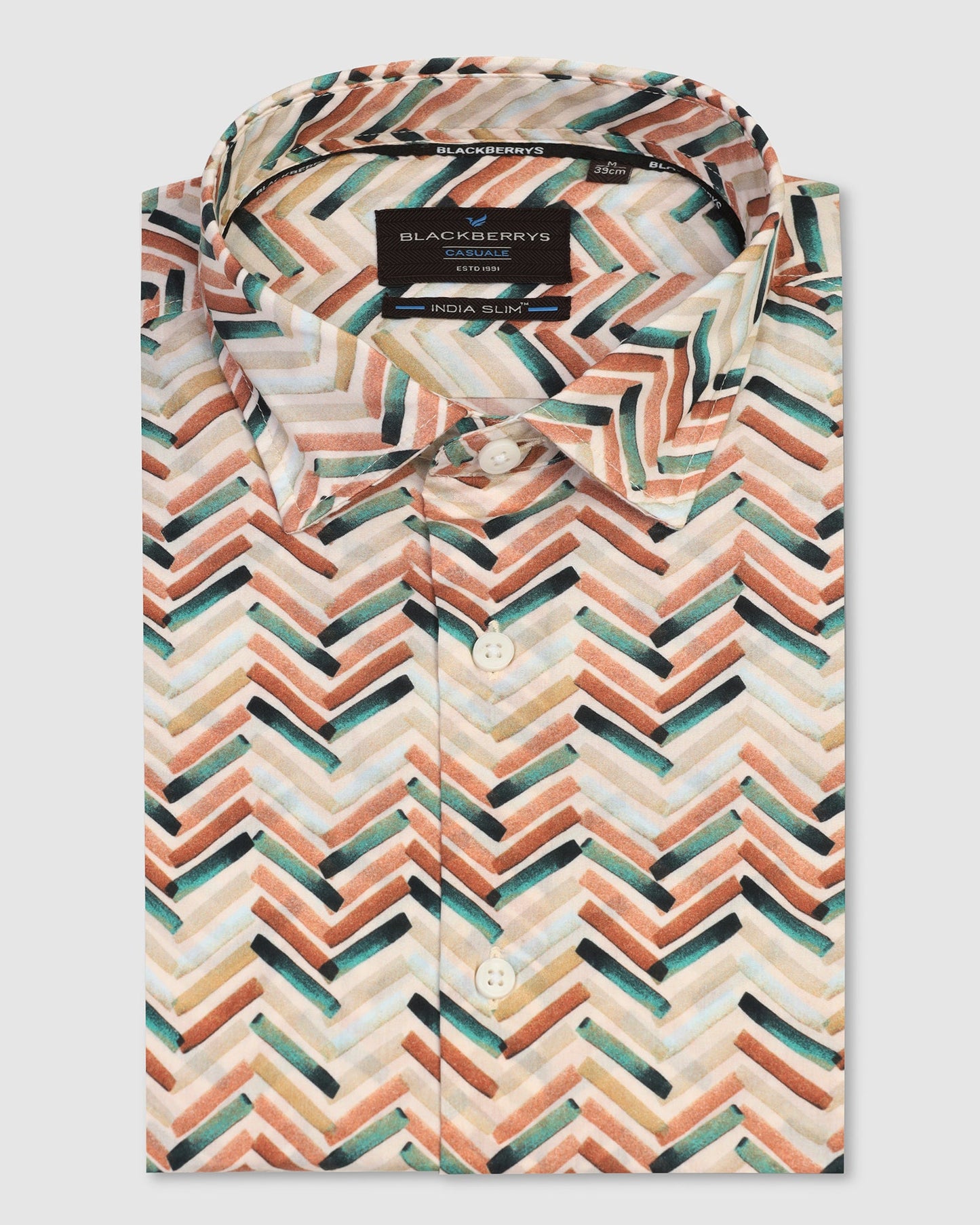 Casual Beige Printed Shirt - Alba