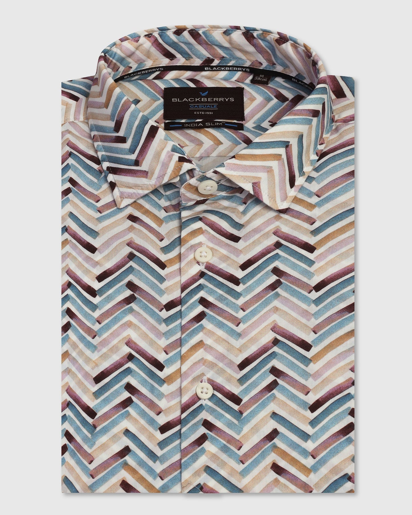 Casual Blue Printed Shirt - Alba