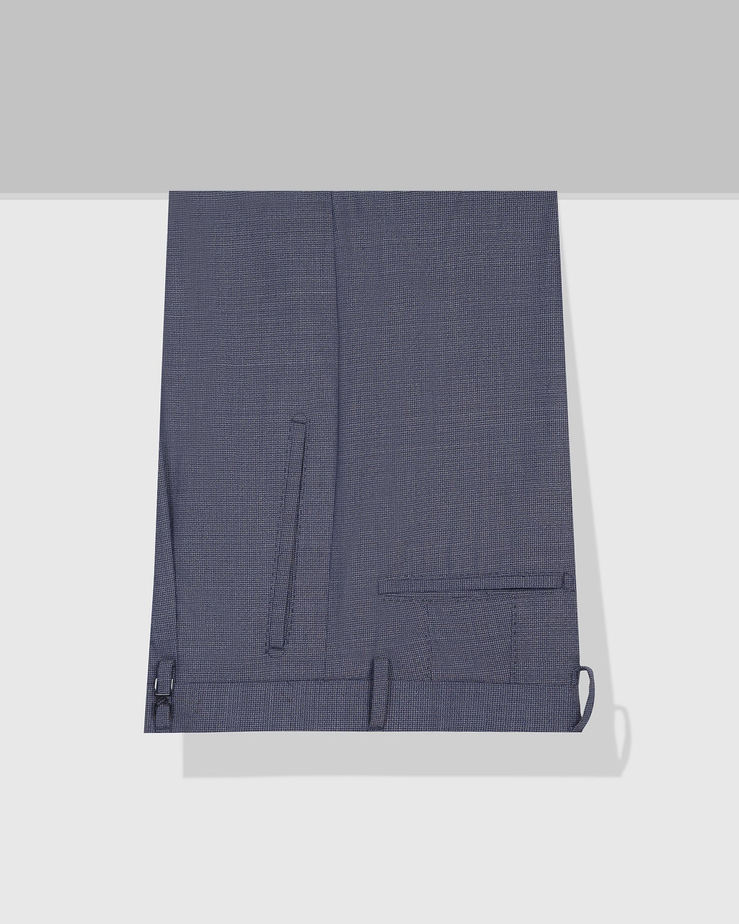 Ease Fit Formal Blue Textured Trouser - Cuba