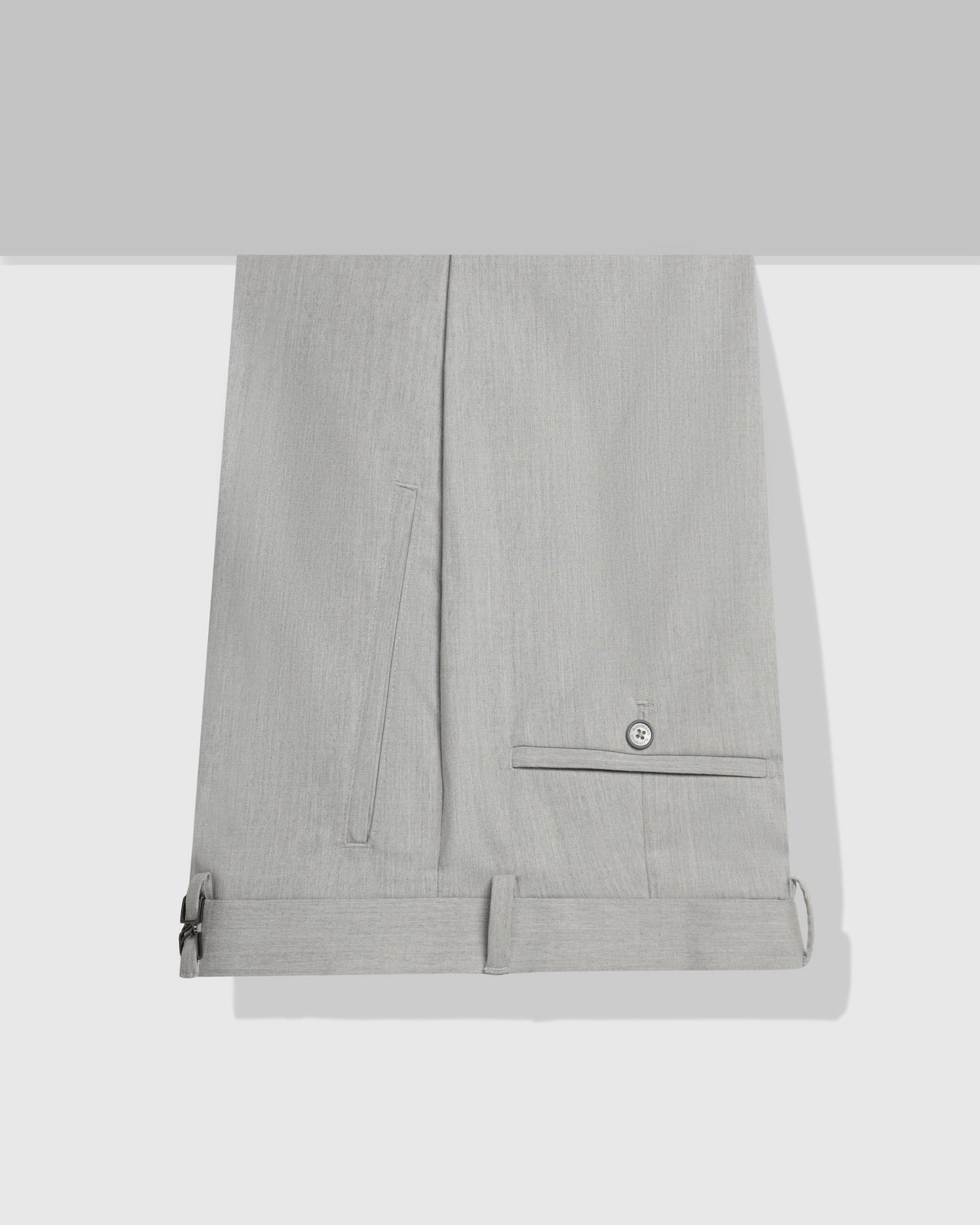 Ease Fit Formal Light Grey Solid Trouser - Malone