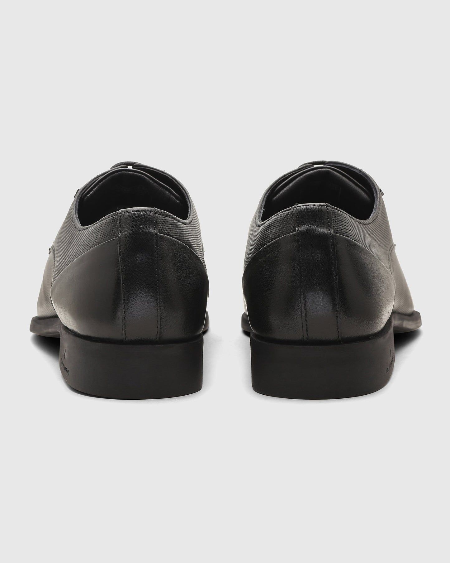 Leather Black Textured Derby Shoes - New Kerry