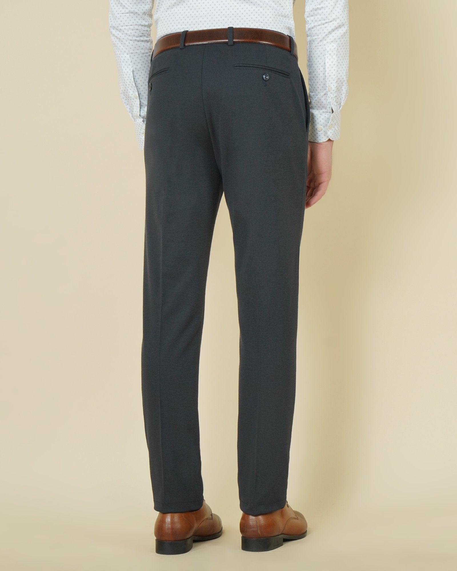 Fadal Formal Knitted Trouser In Navy (Arise Fit) - blackberrys-clothing