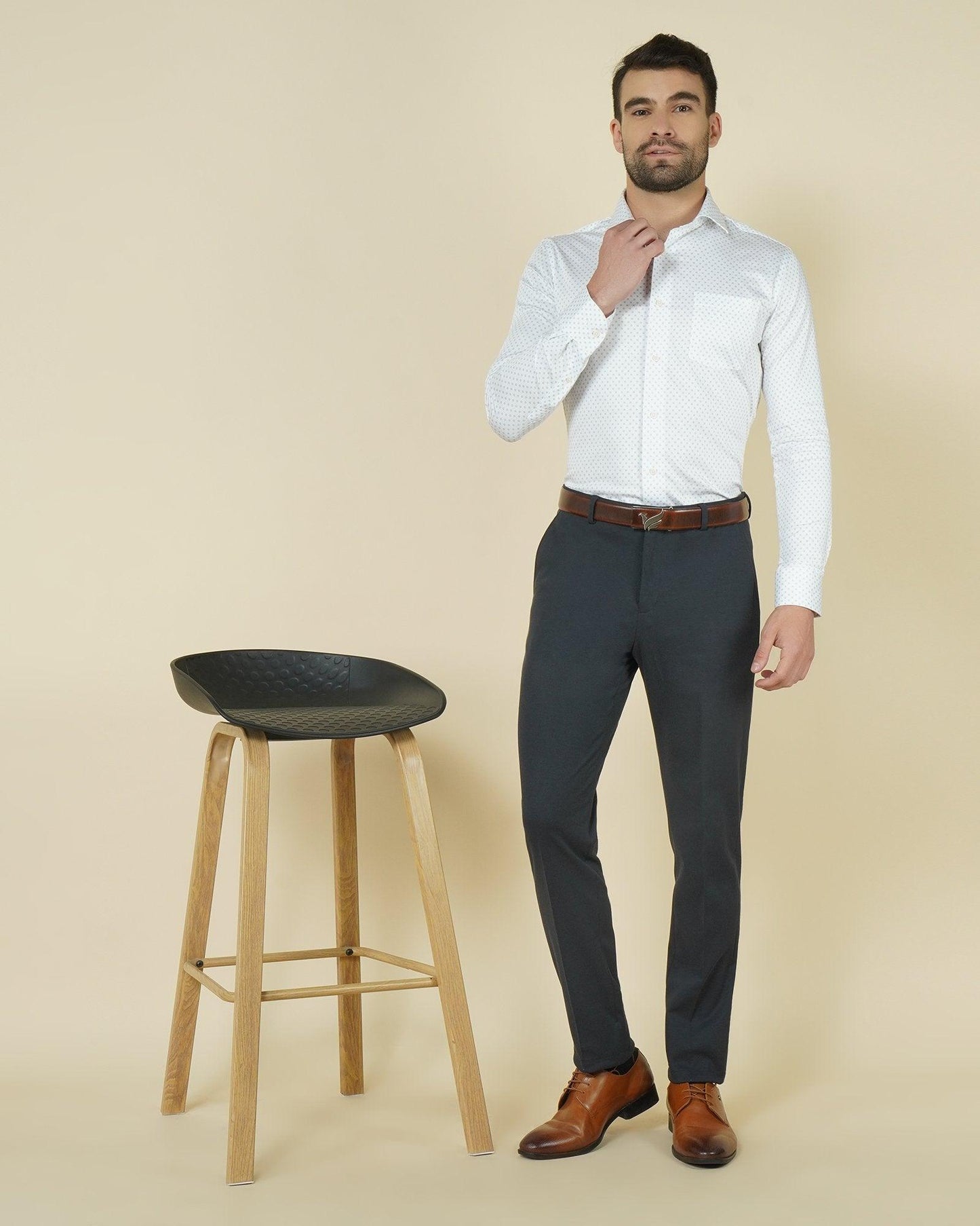 Fadal Formal Knitted Trouser In Navy (Arise Fit) - blackberrys-clothing