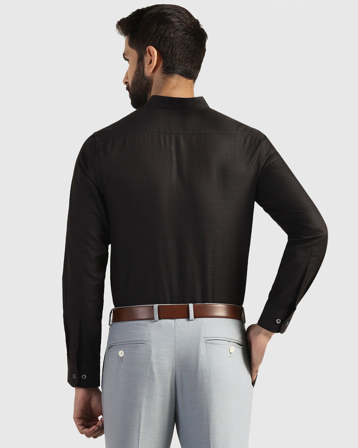 Formal Black Textured Shirt - Rome