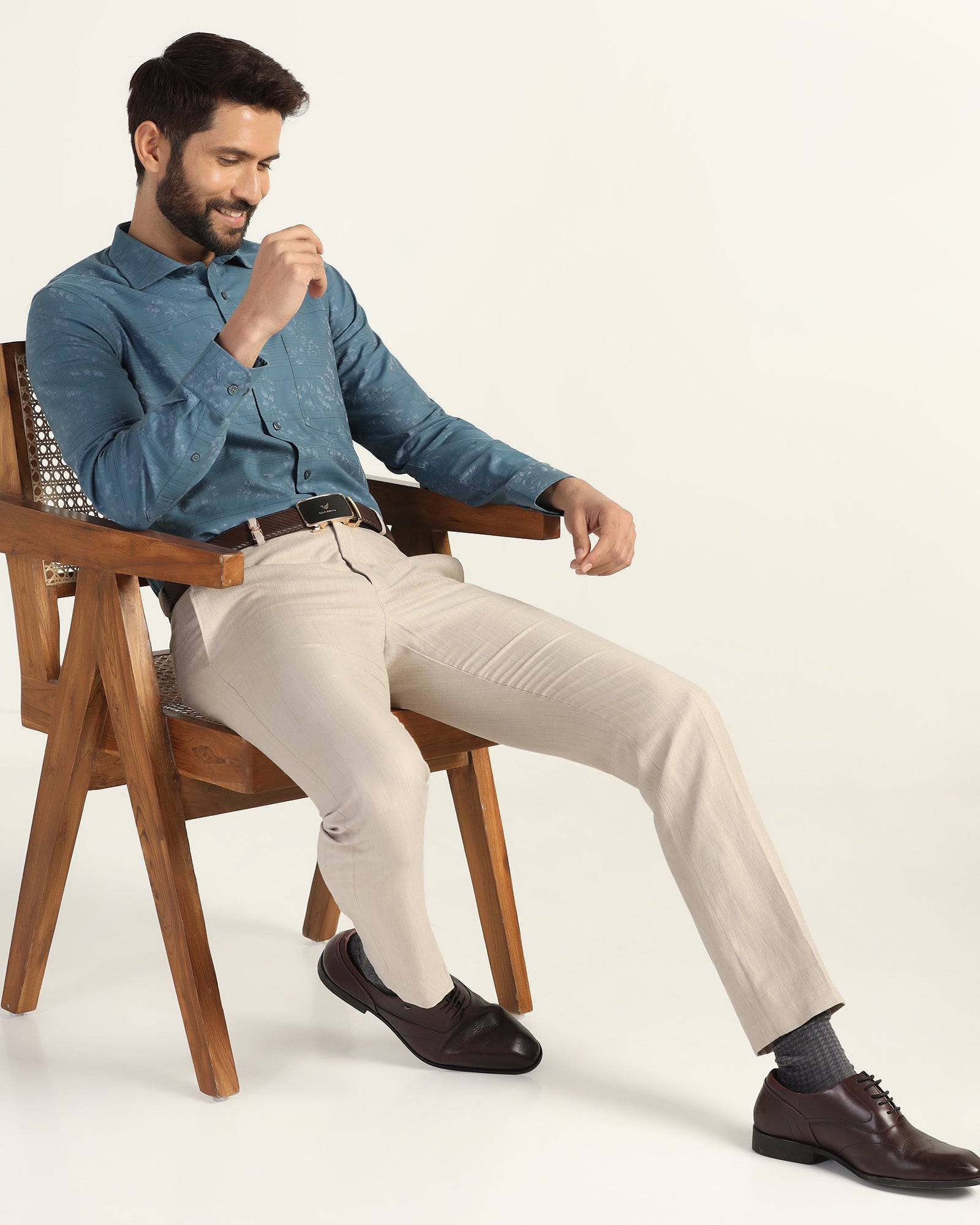 Formal Blue Jacquard Shirt - Switch