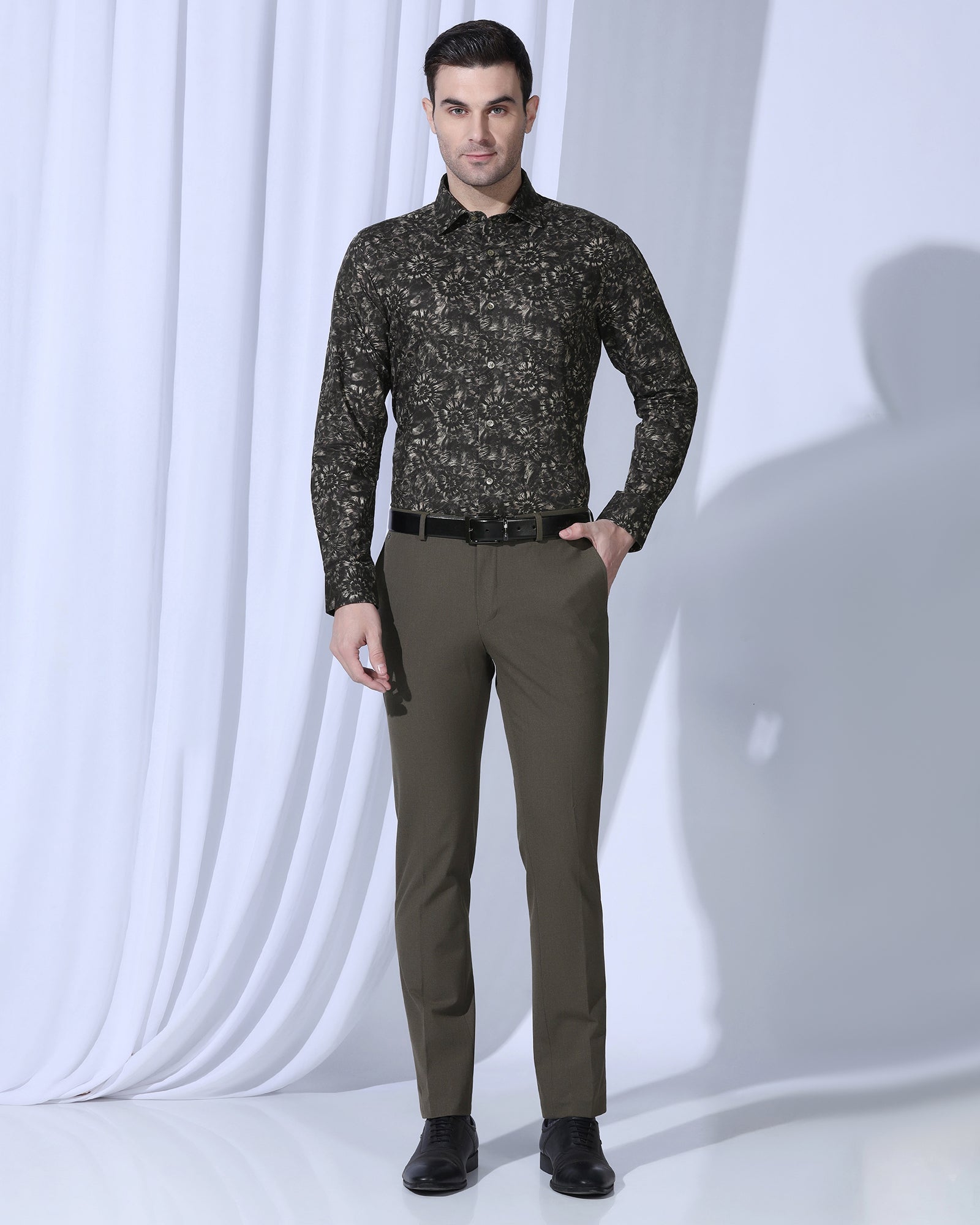 Formal Brown Printed Shirt - Wiper