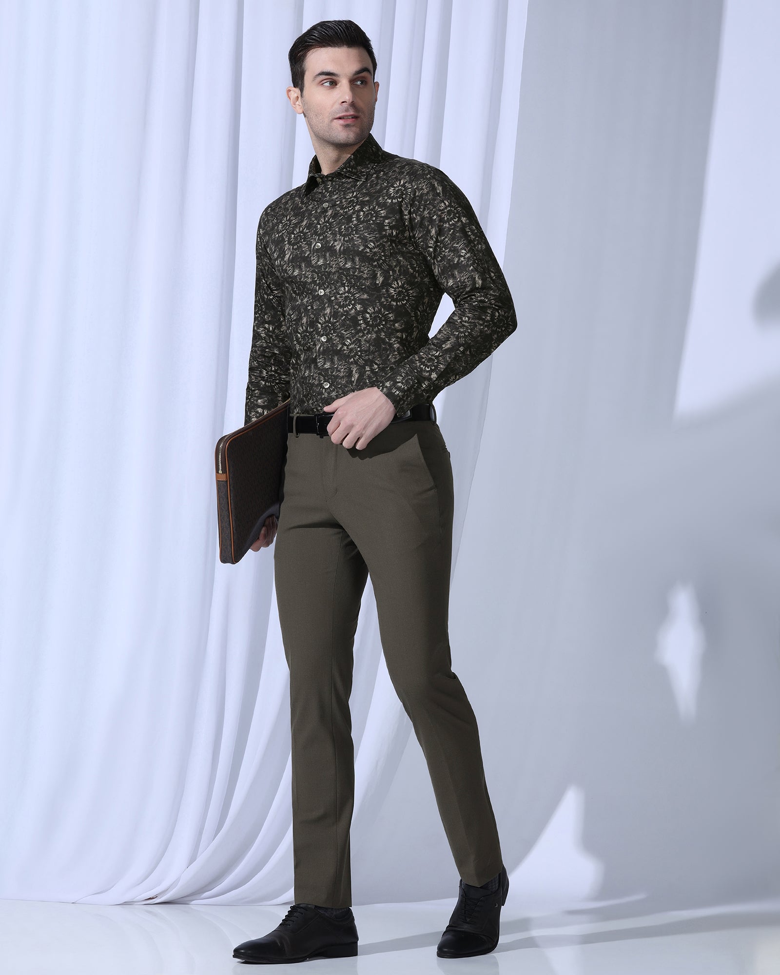 Formal Brown Printed Shirt - Wiper