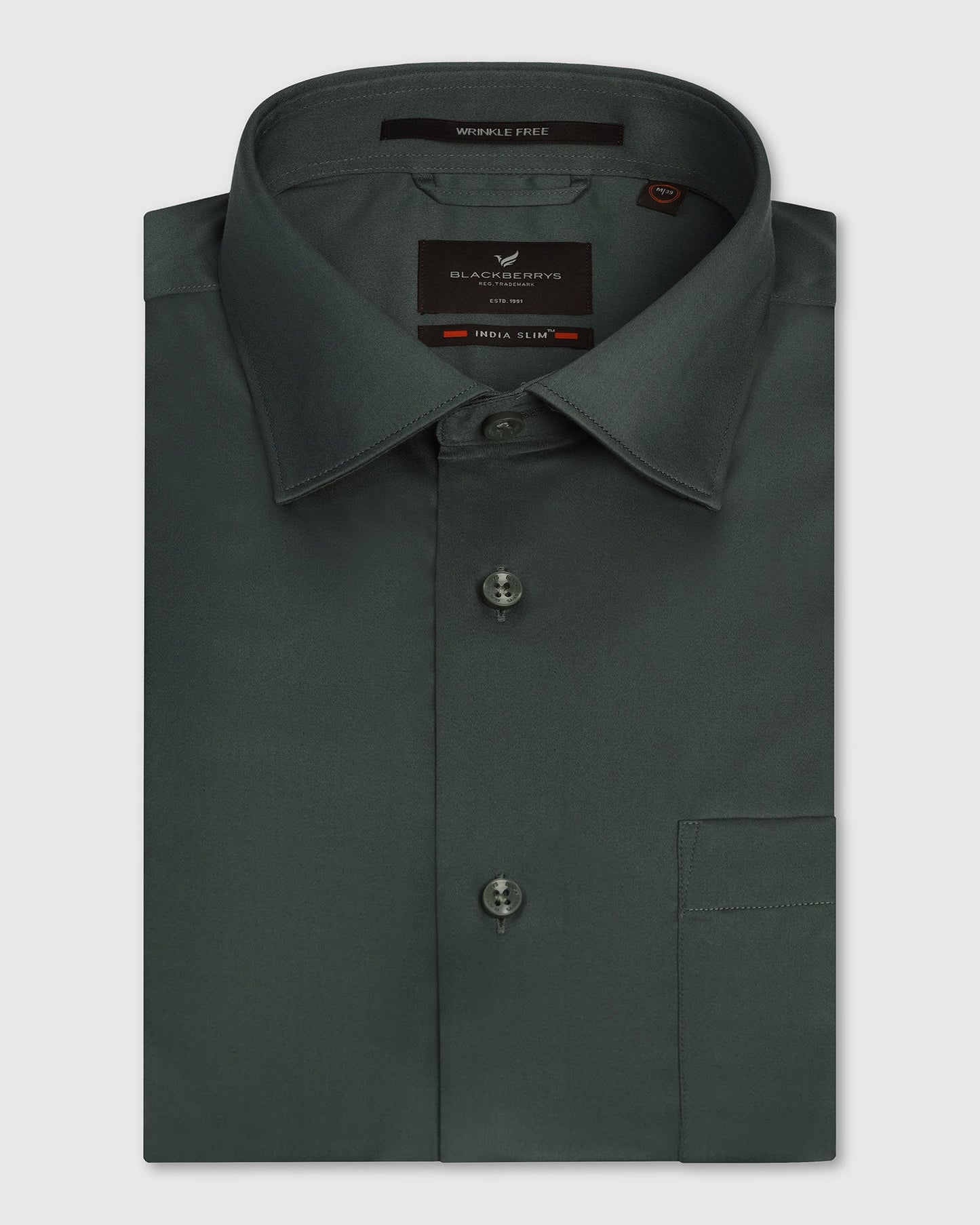 Non Iron Formal Green Solid Shirt - Georgia