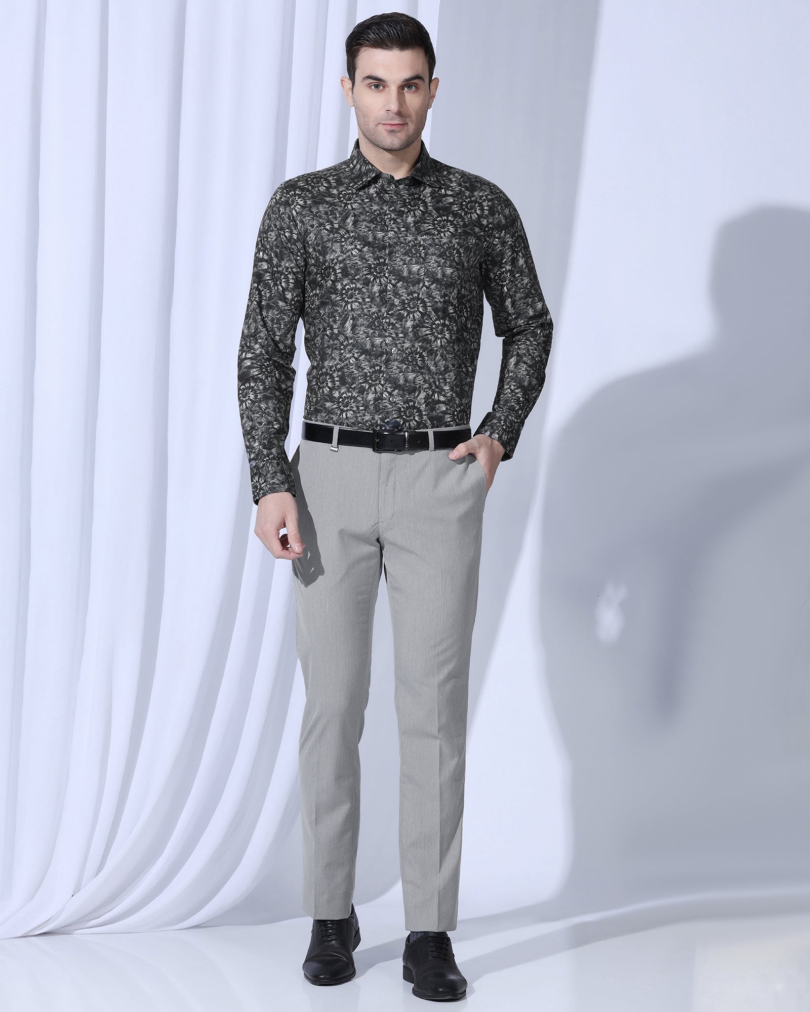 Formal Grey Printed Shirt - Wiper