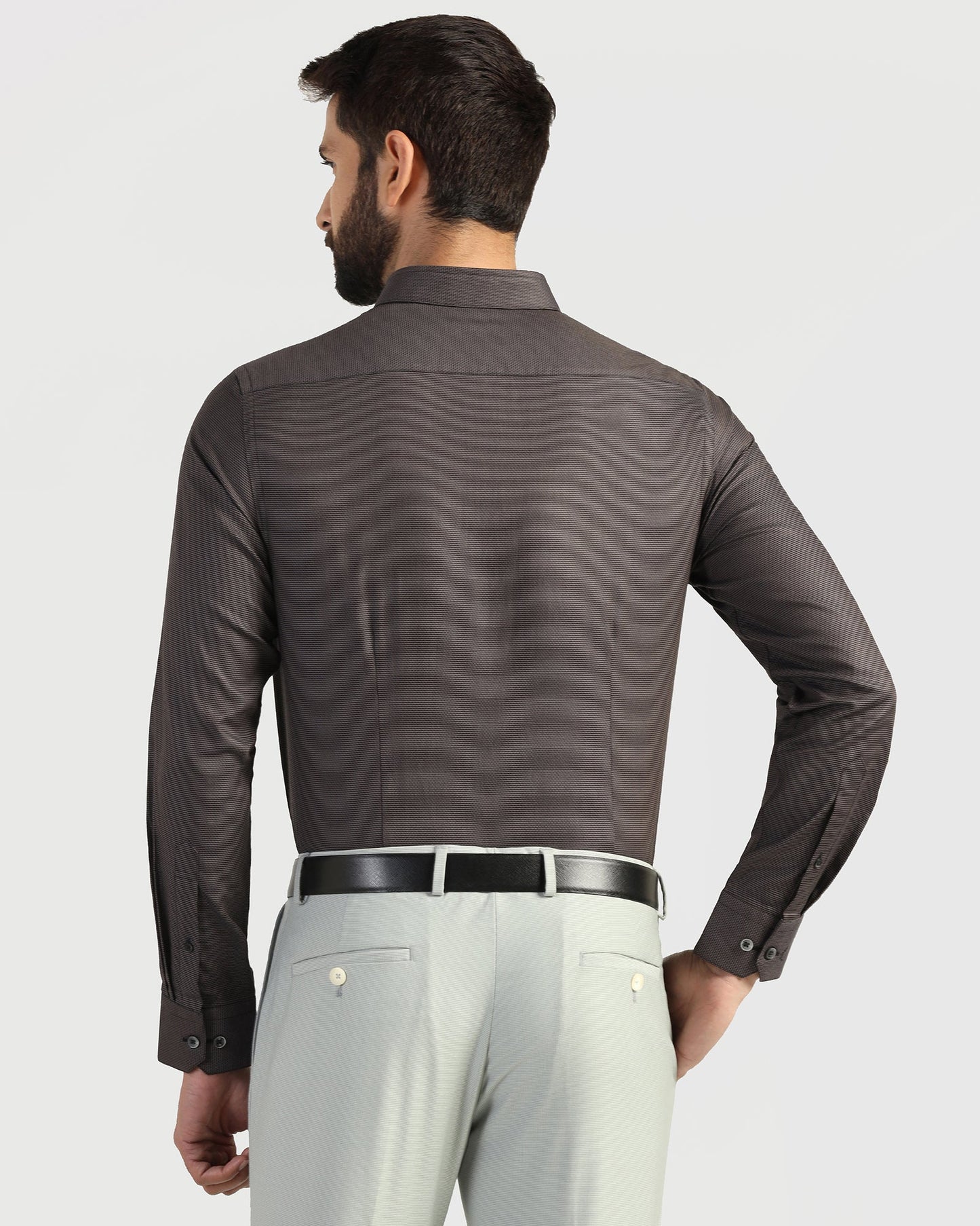 Formal Grey Textured Shirt - Amaze
