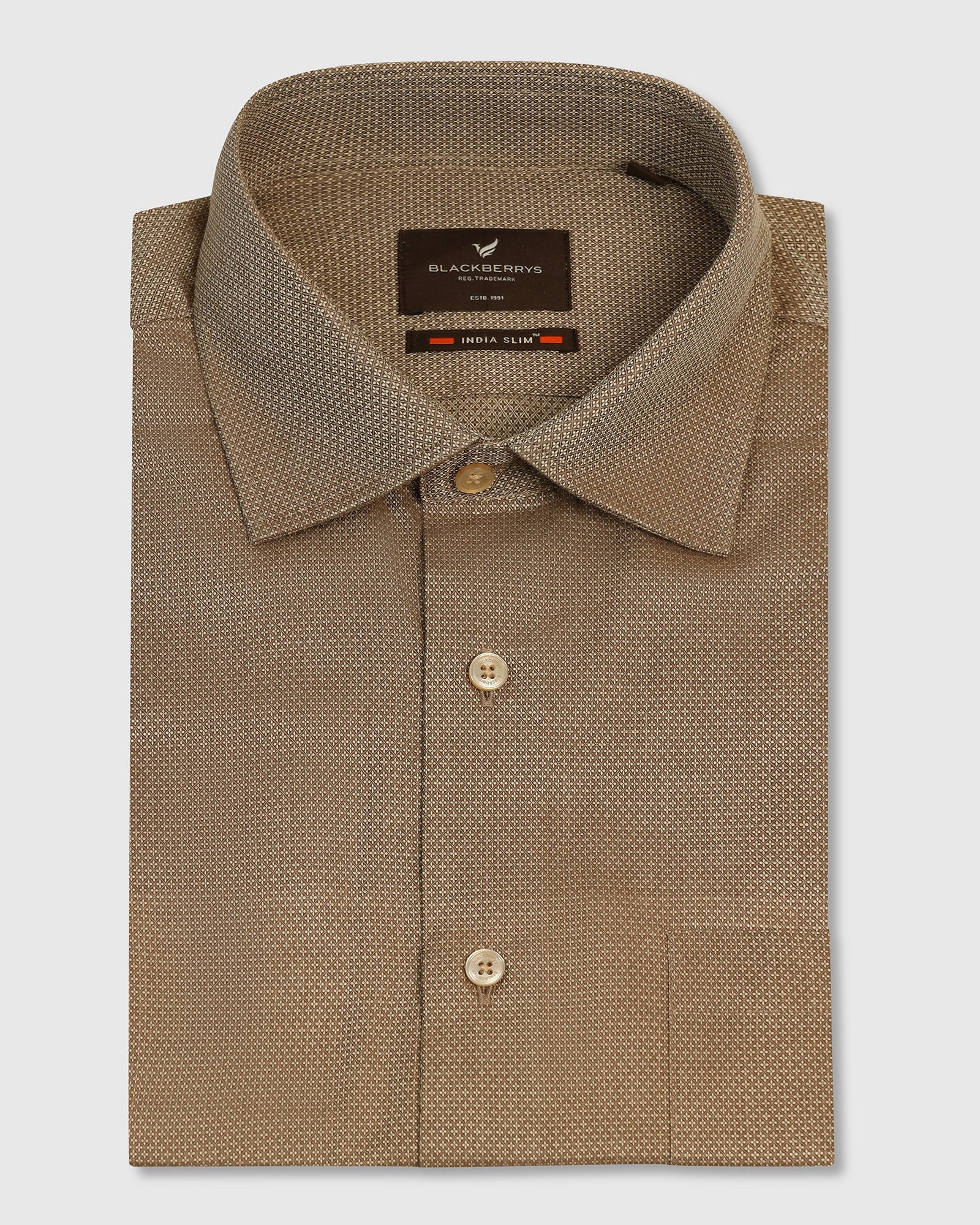 Formal Ochre Textured Shirt - Punch