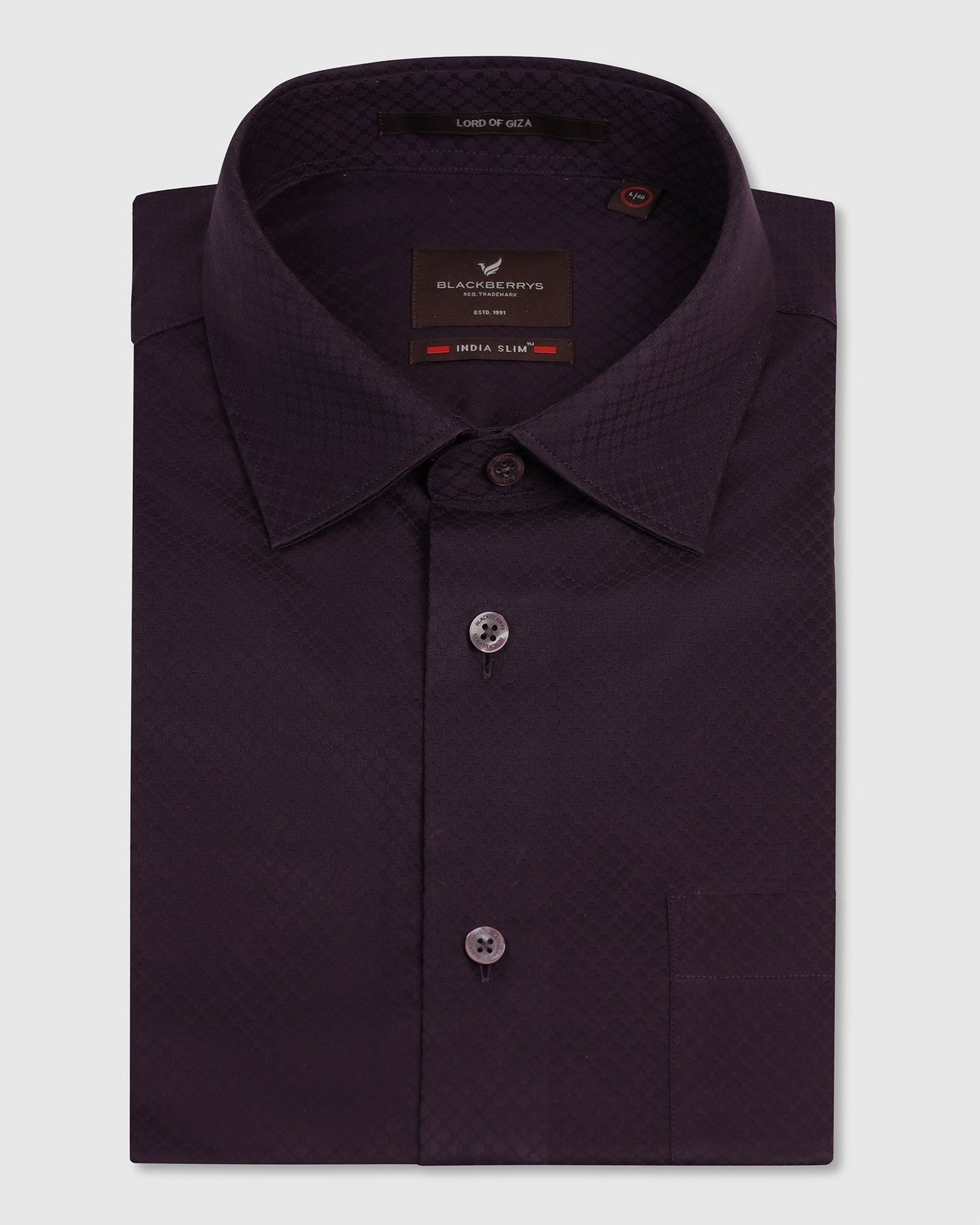 Formal Purple Textured Shirt - Shark