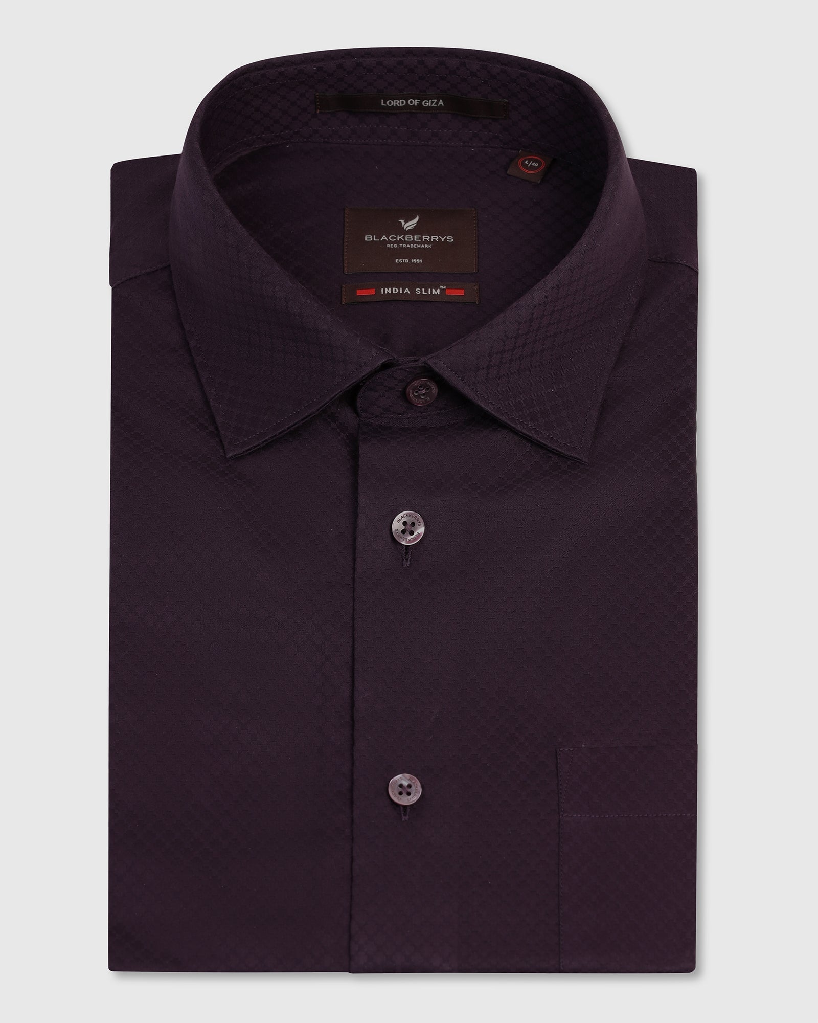 Formal Purple Textured Shirt - Shark