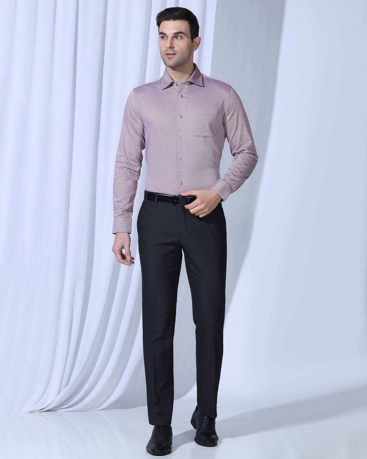 Formal Red Textured Shirt - Quent
