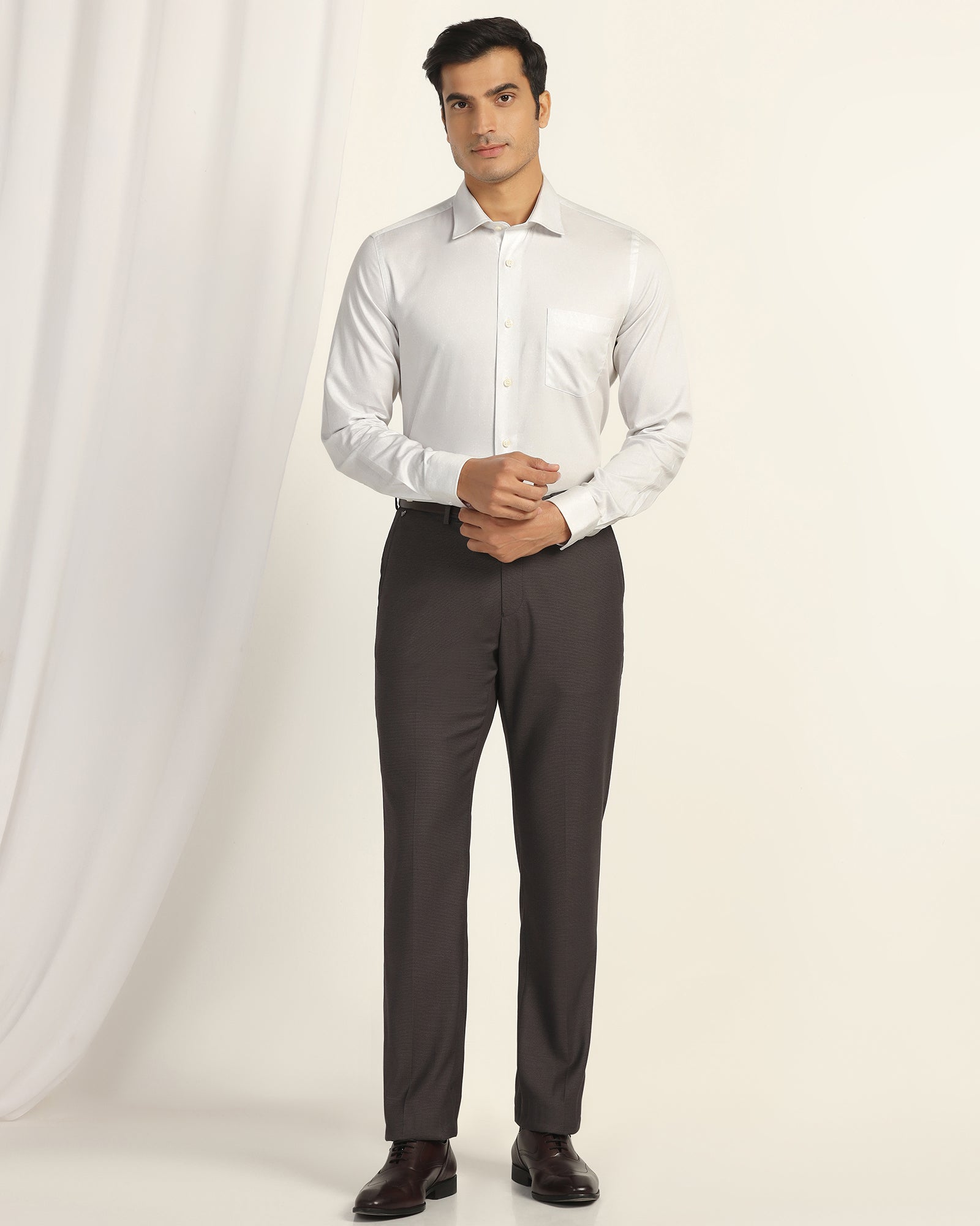 Formal White Printed Shirt -  Enzo
