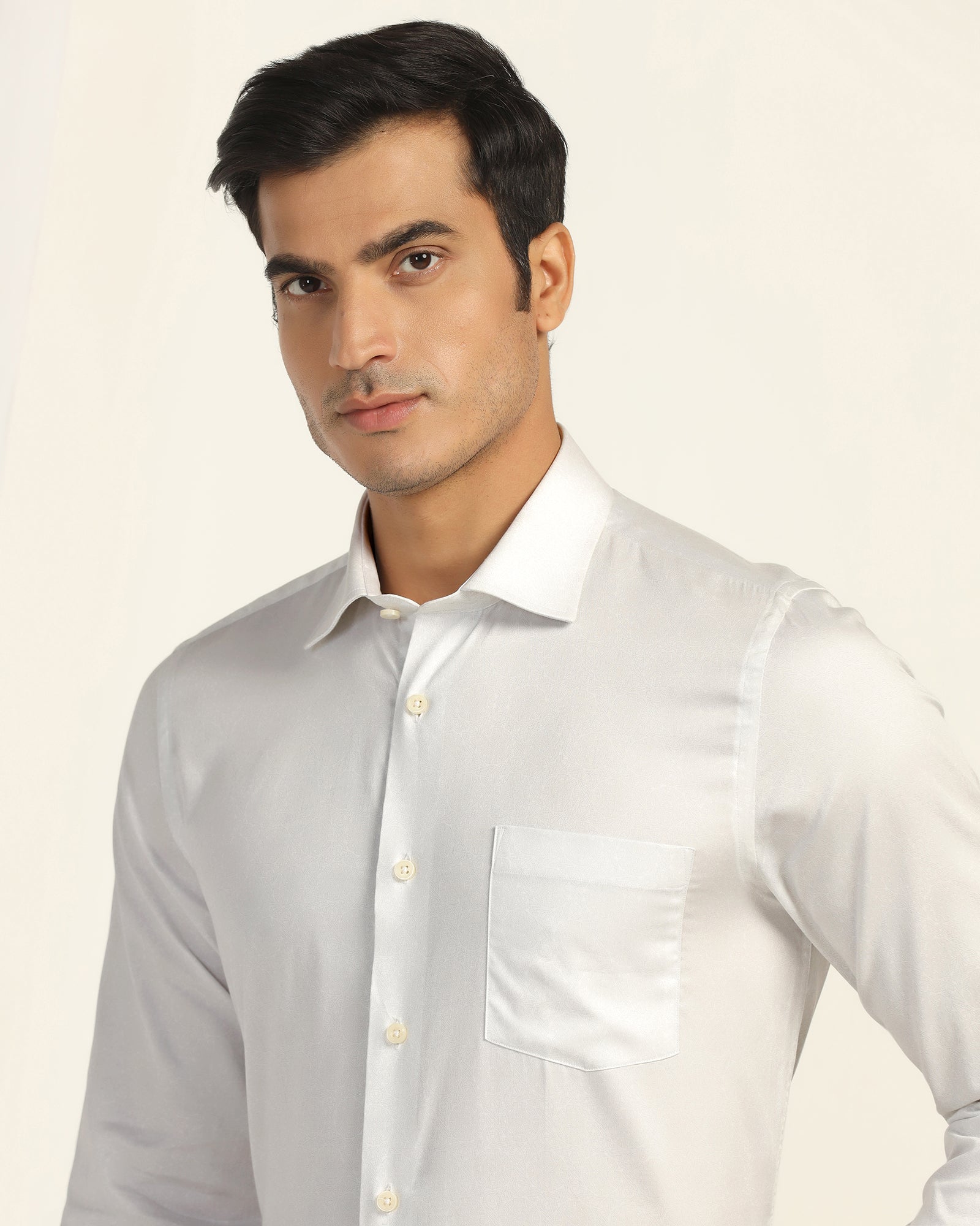 Formal White Printed Shirt -  Enzo