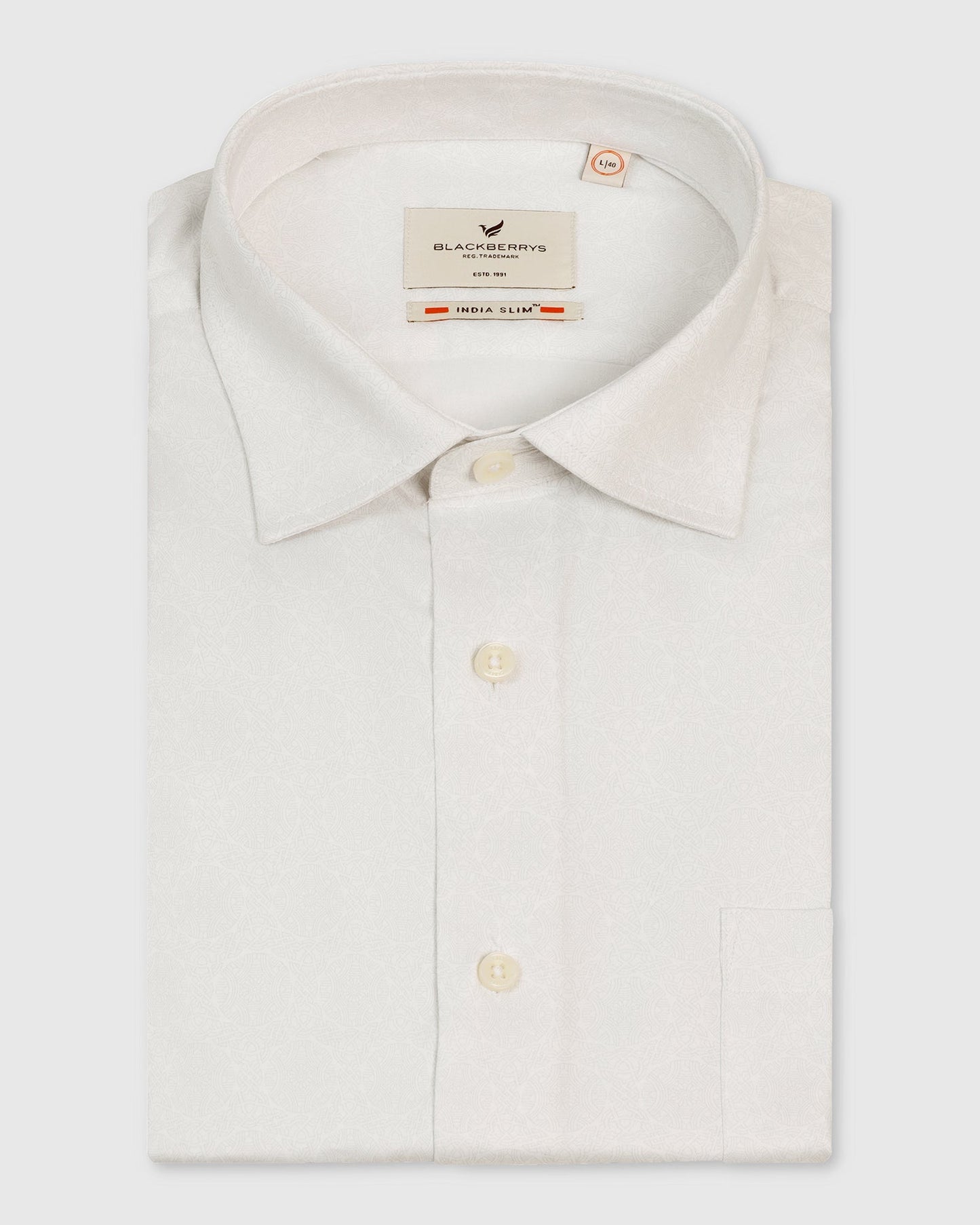 Formal White Printed Shirt -  Enzo