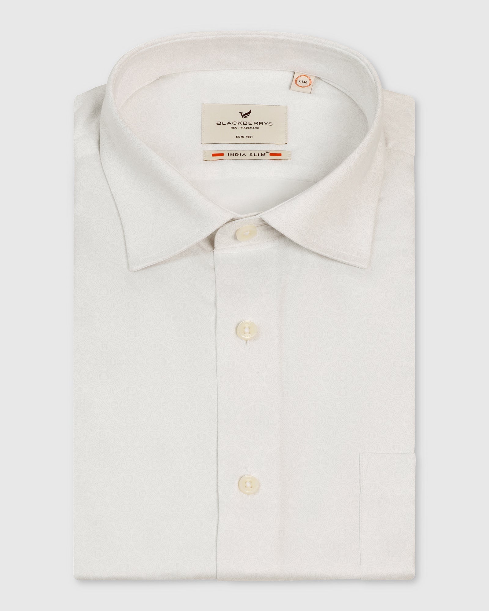 Formal White Printed Shirt -  Enzo