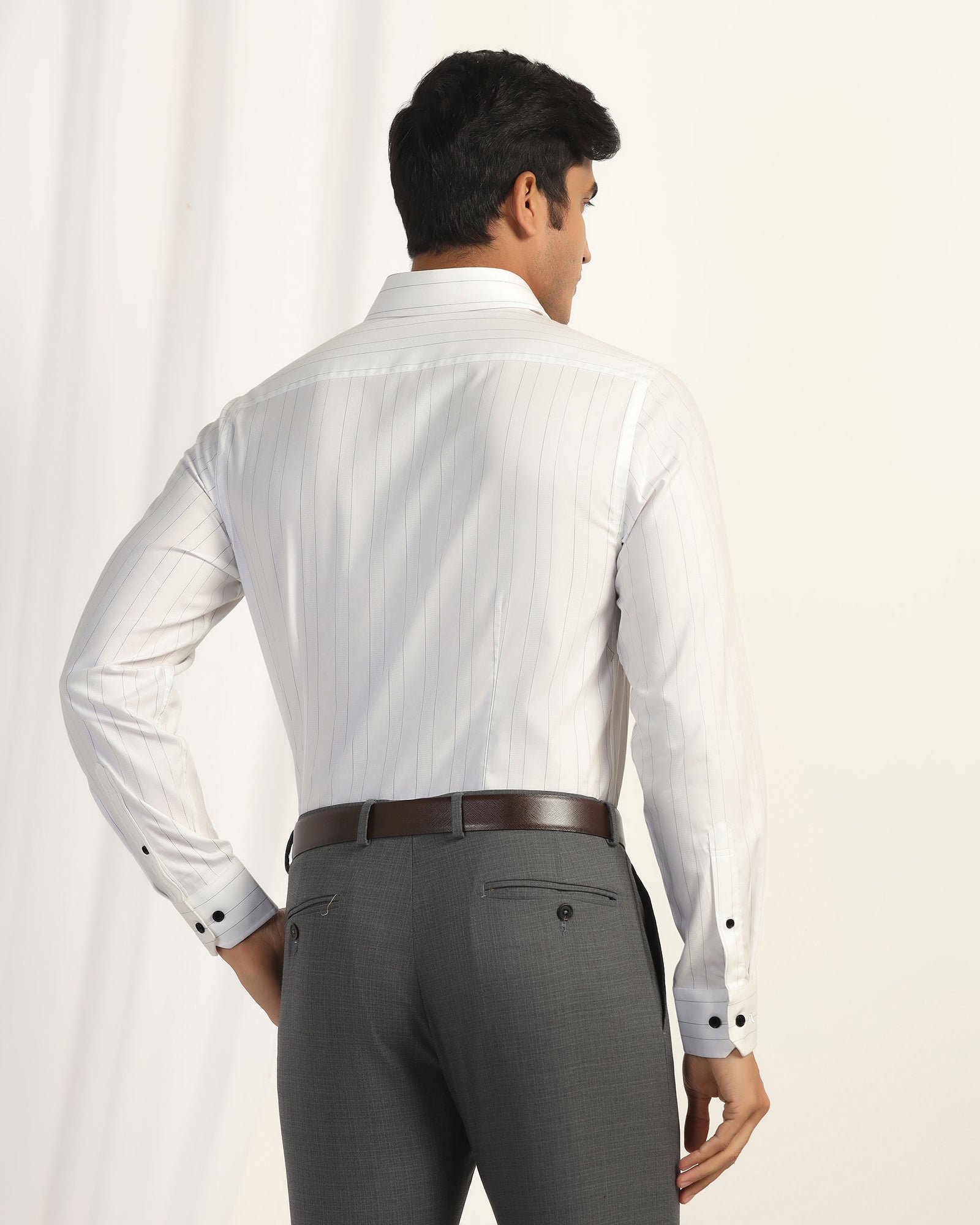 Formal White Stripe Shirt - Austin