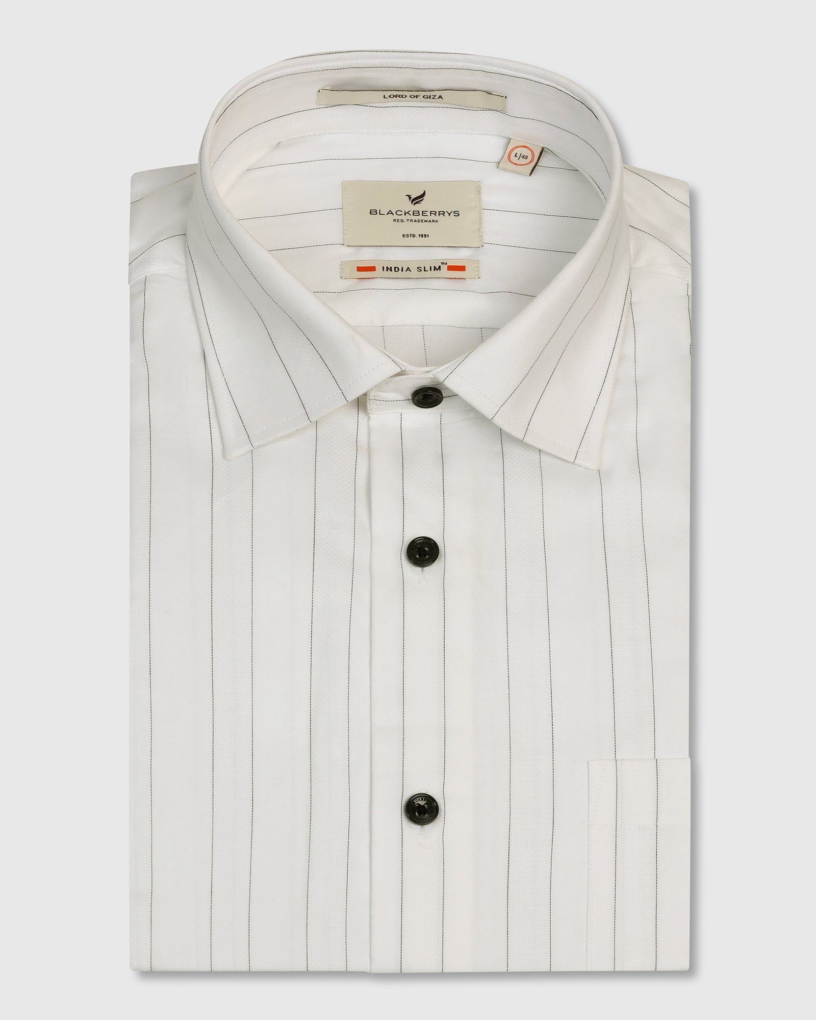 Formal White Stripe Shirt - Austin