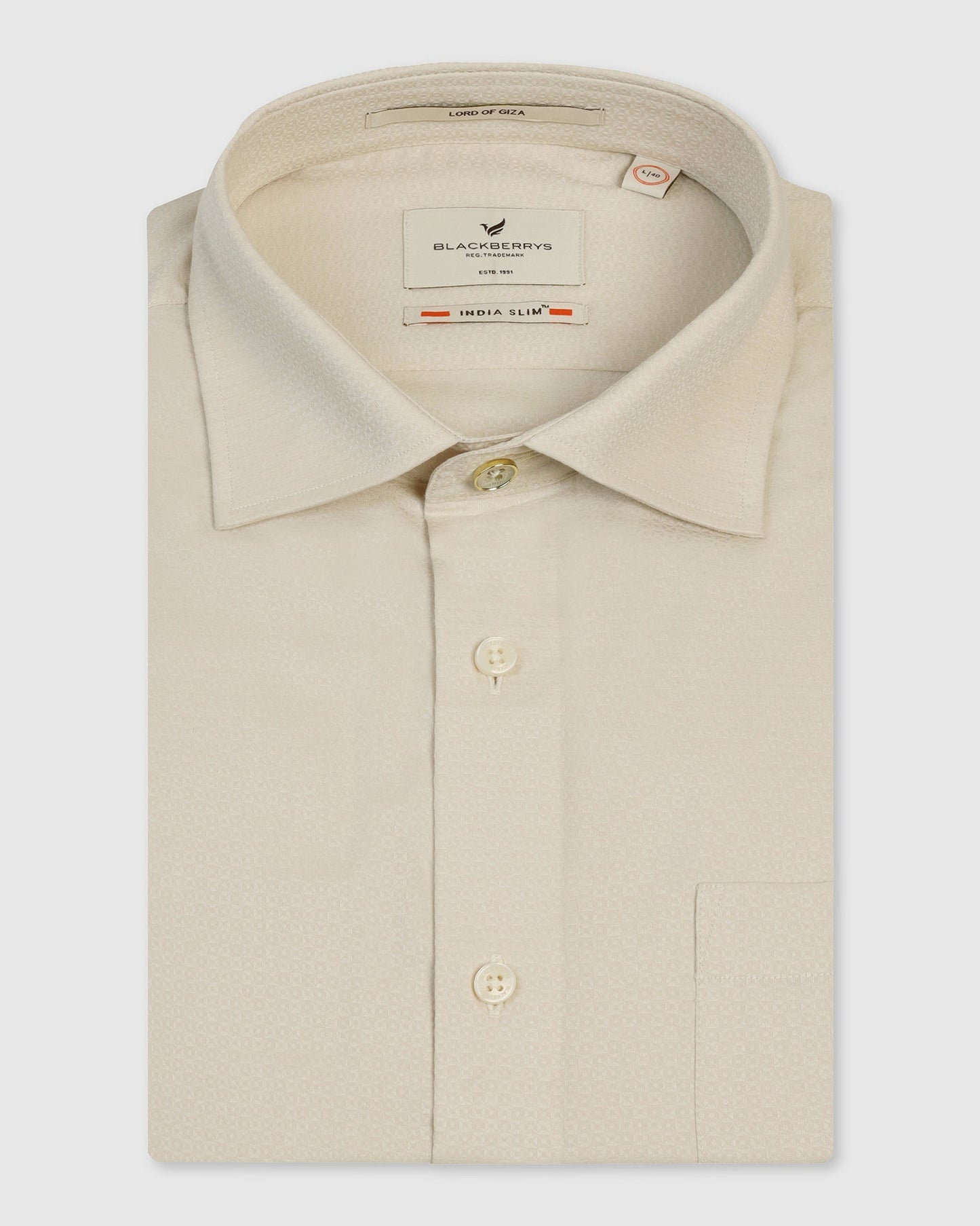 Formal Yellow Textured Shirt - Brick