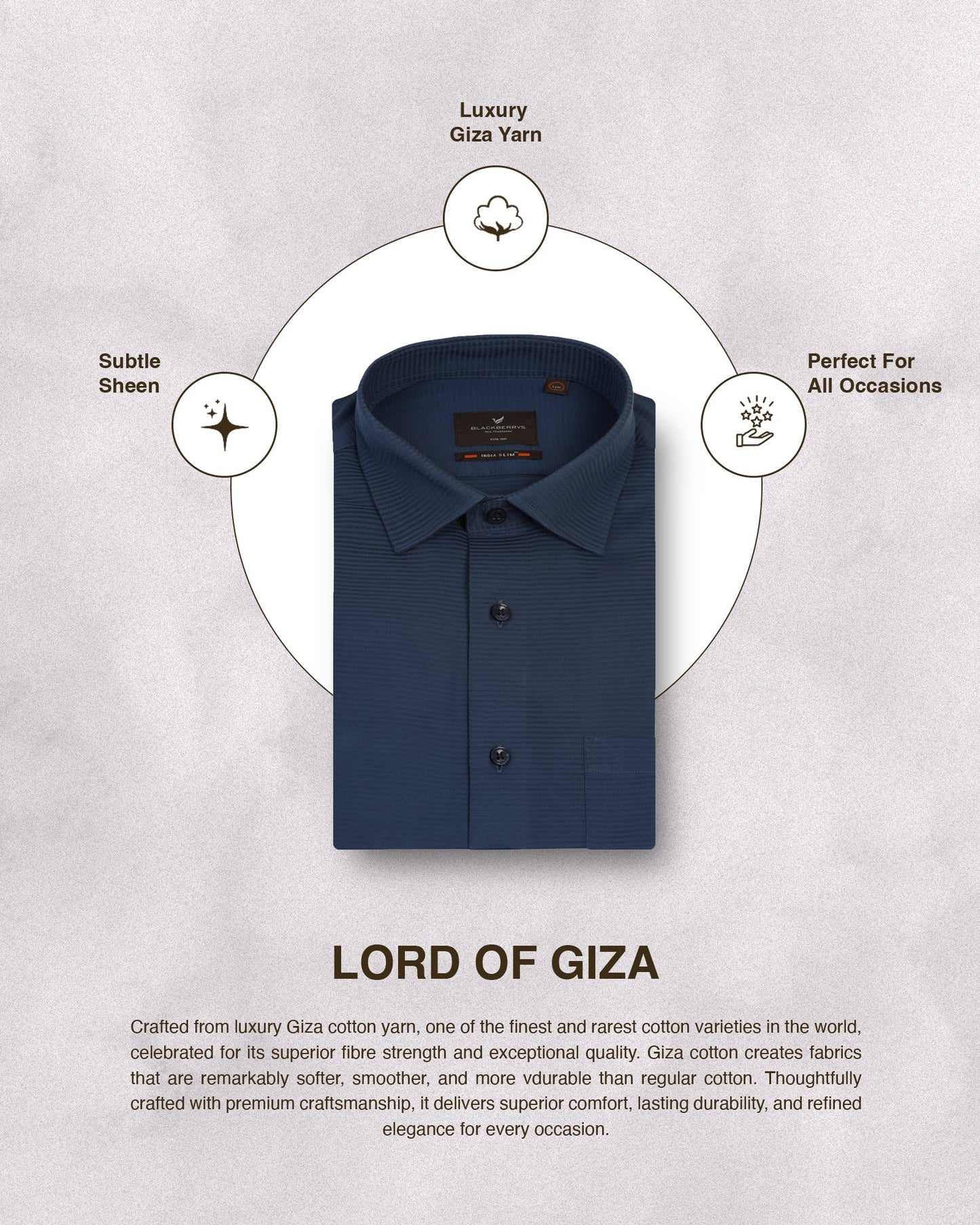 Formal Blue Stripe Shirt - Merlot