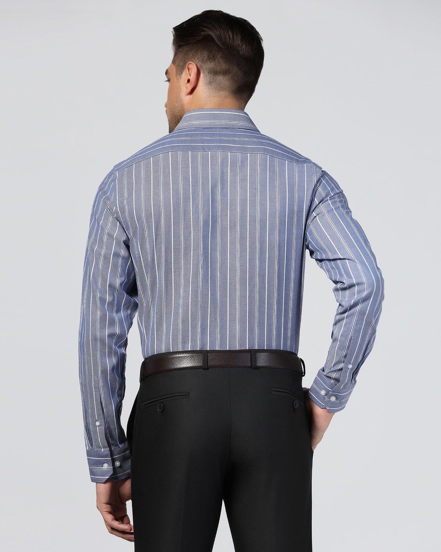 Temp Tech Formal Blue Stripe Shirt - Miller