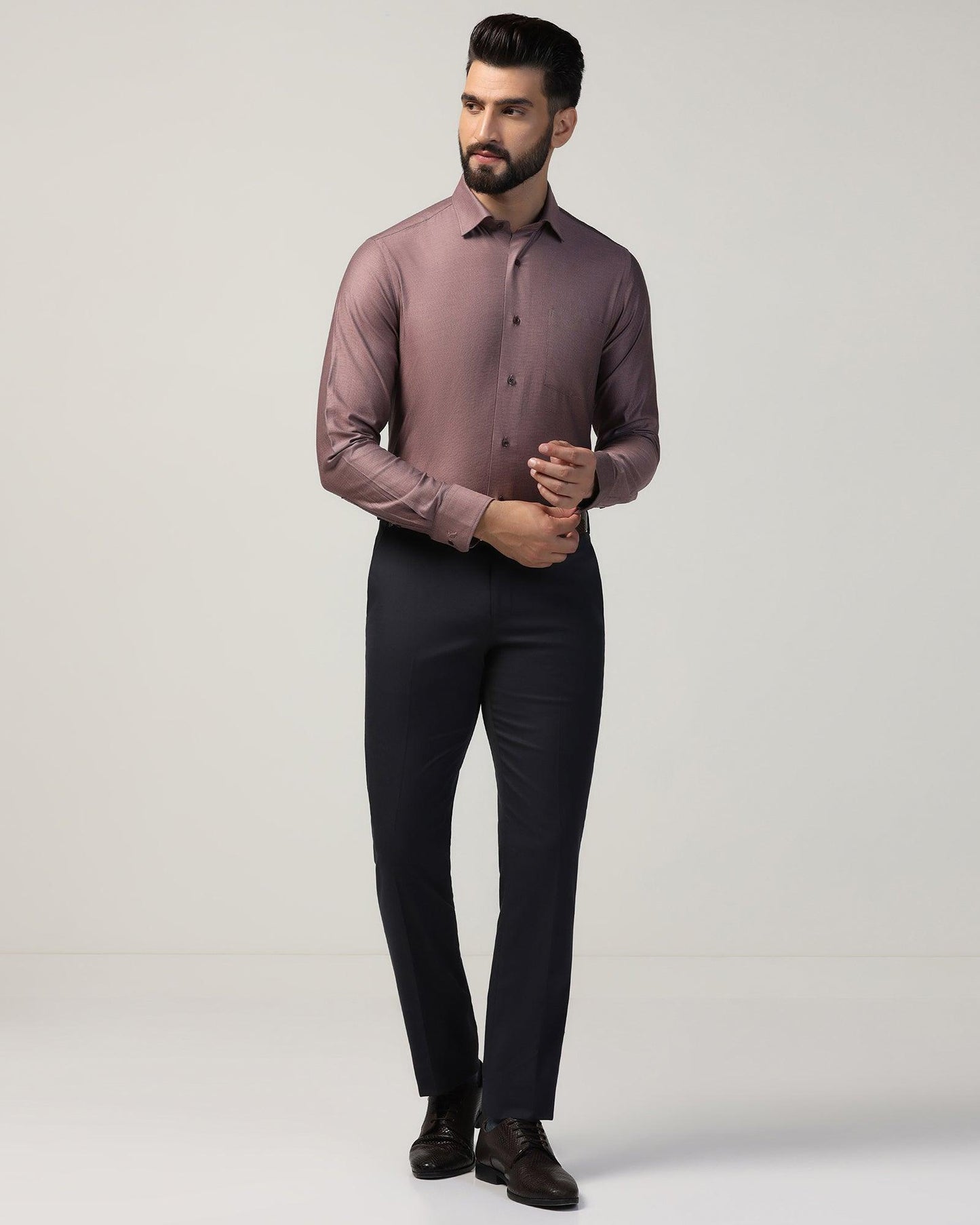 Formal Dusty Pink Textured Shirt - Adam