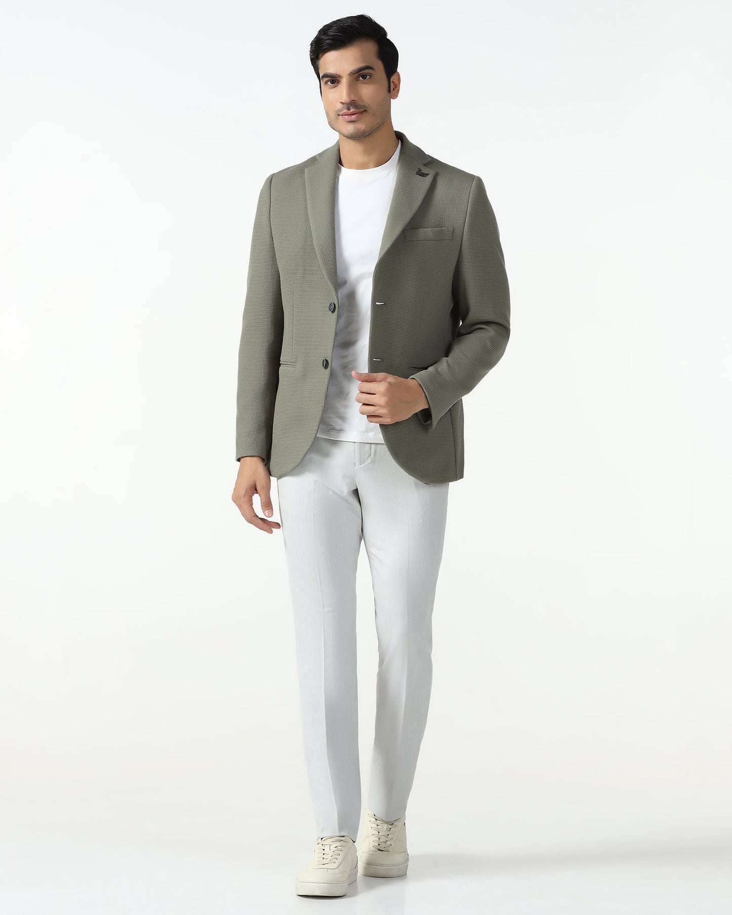 Formal Green Textured Blazer - Belvedere