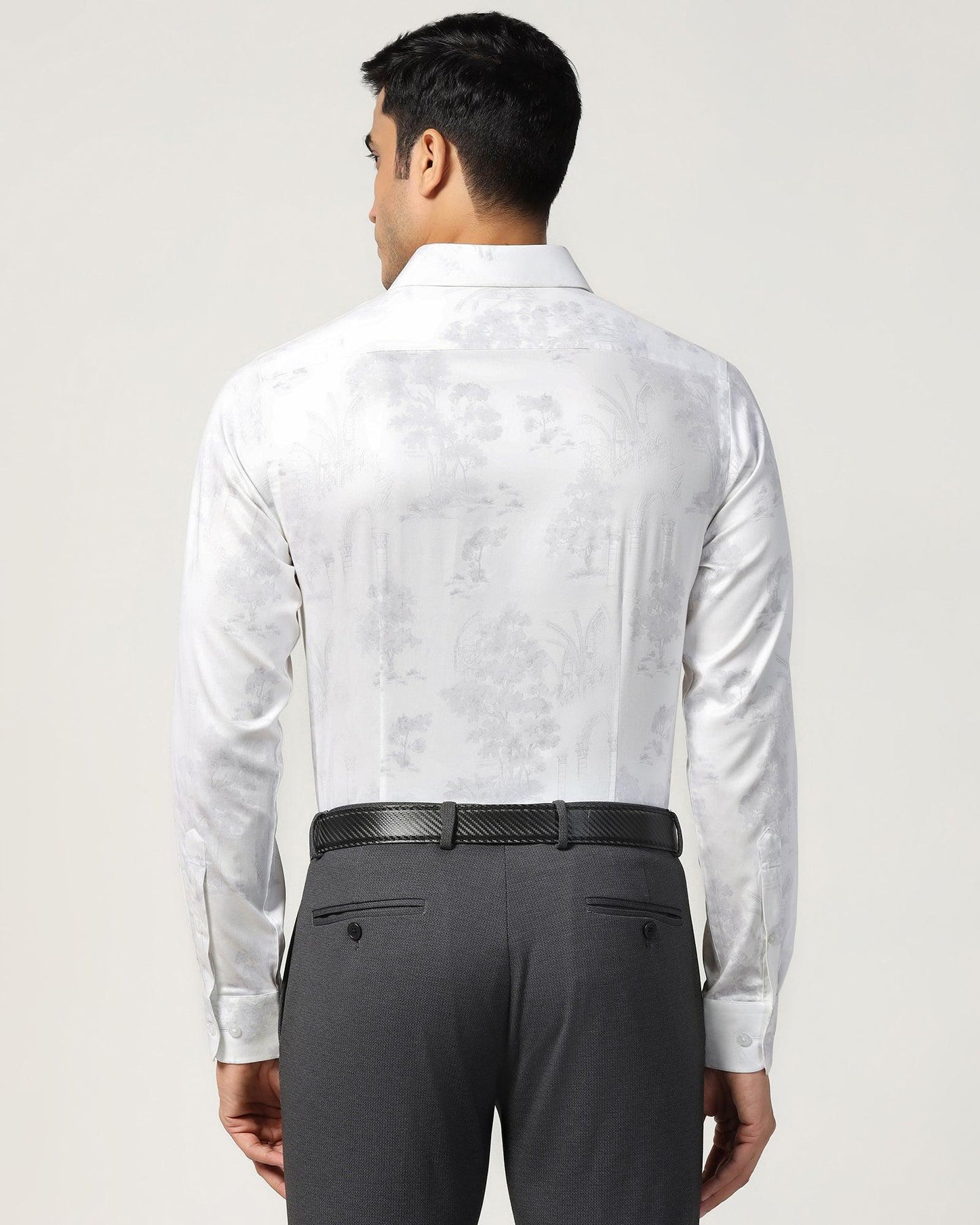Formal Grey Printed Shirt - Forest