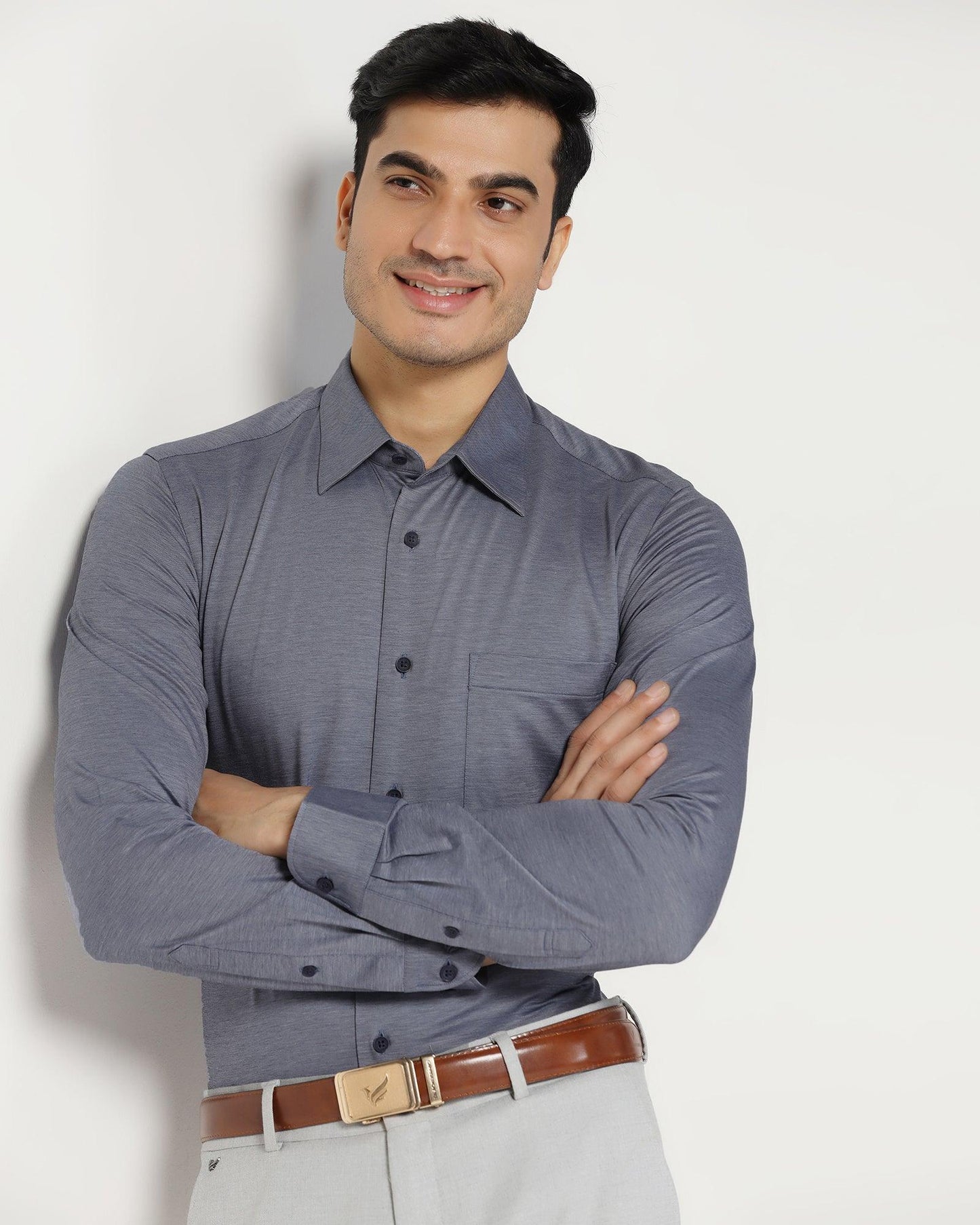 Formal Grey Solid Shirt - Boone