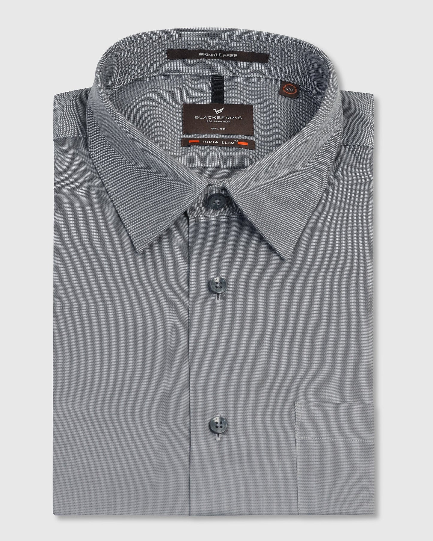 Non Iron Formal Grey Textured Shirt - Vlog