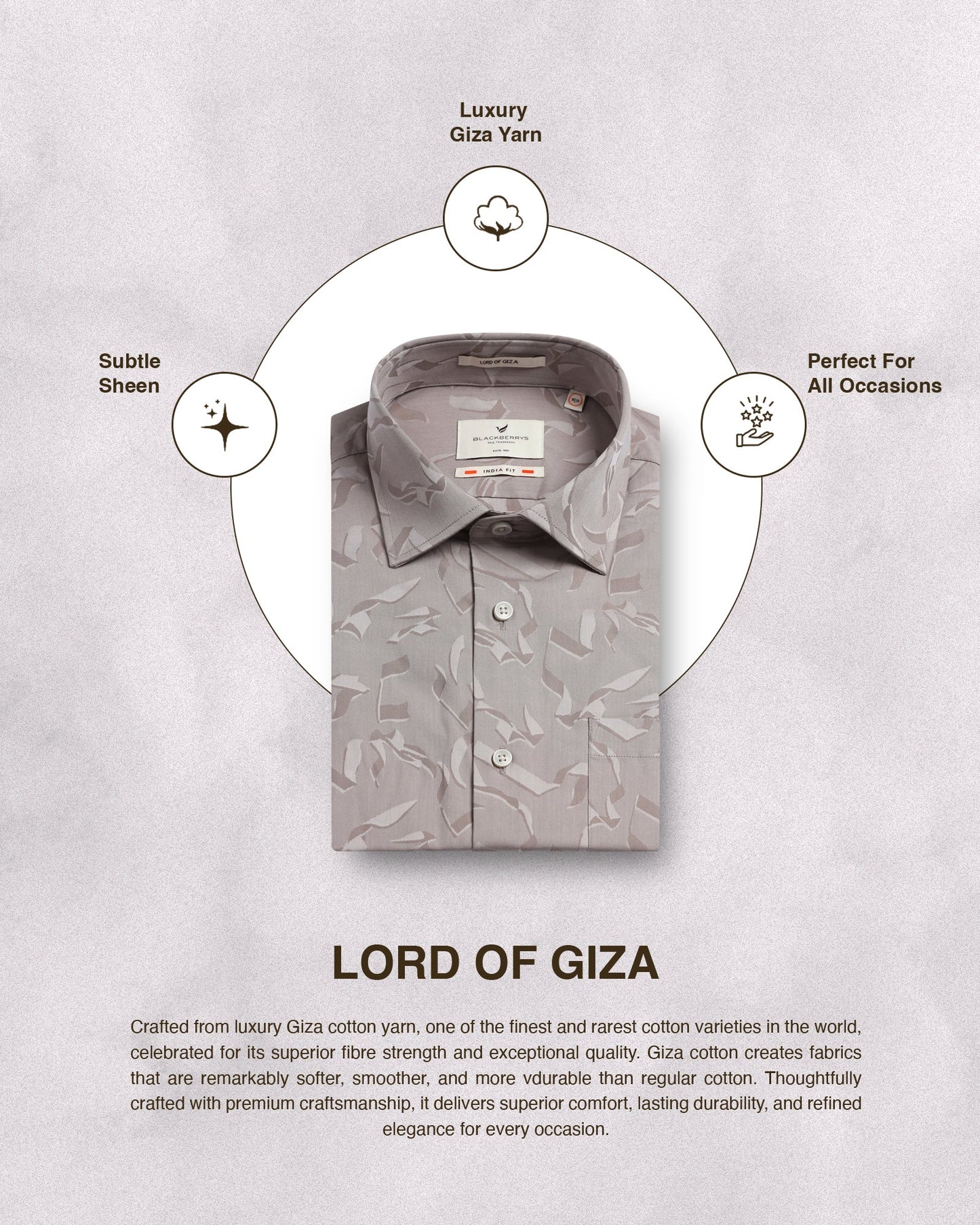 Formal Light Grey Jacquard Shirt - Riley