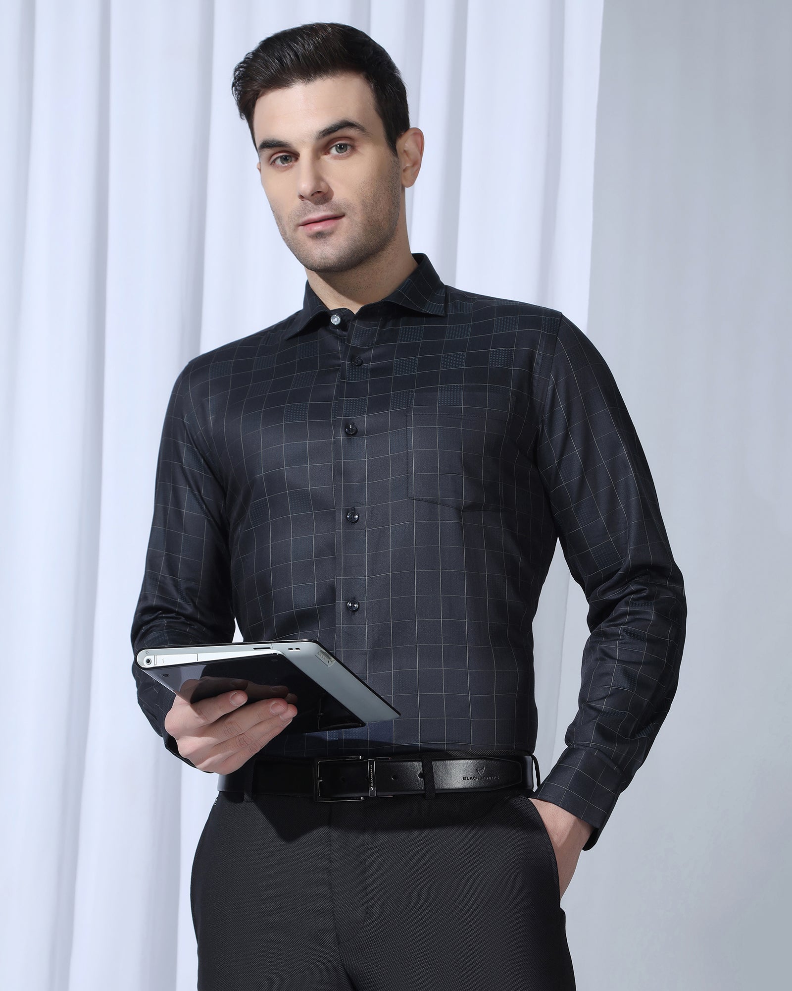 Formal Navy Check Shirt - Julian