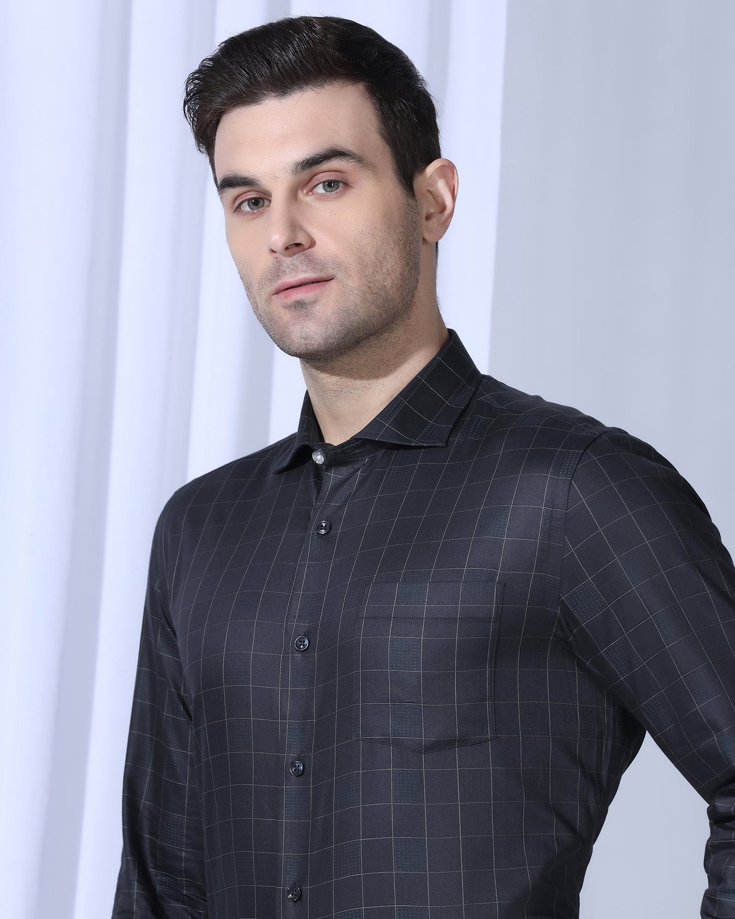 Formal Navy Check Shirt - Julian