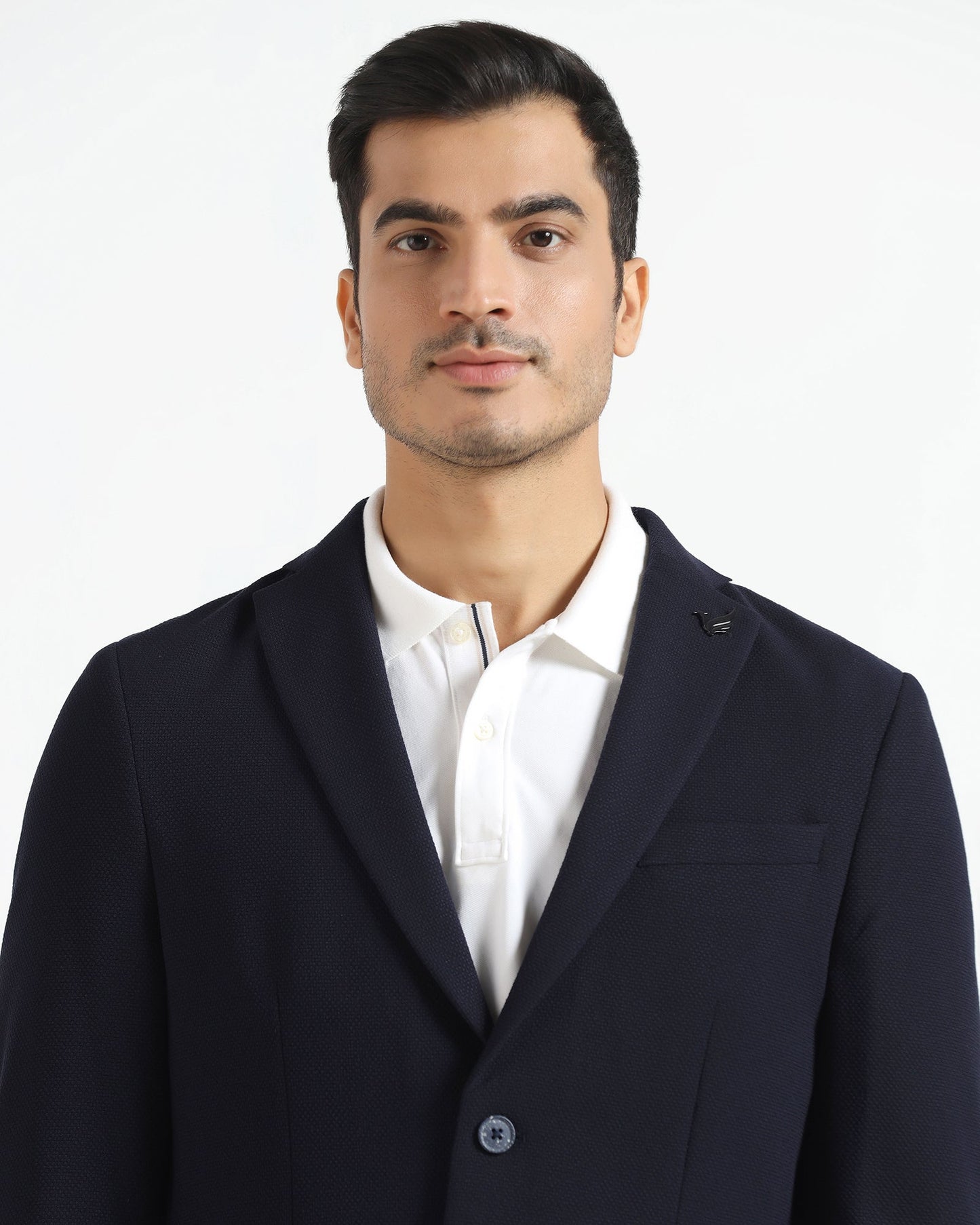 Formal Navy Textured Blazer - Caron