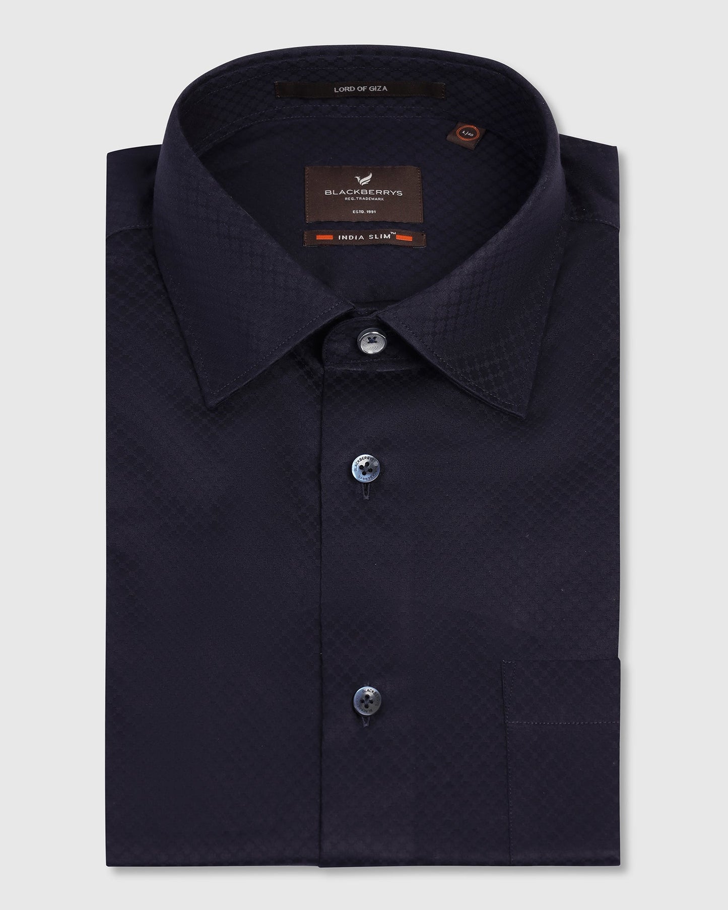 Formal Navy Textured Shirt - Shark