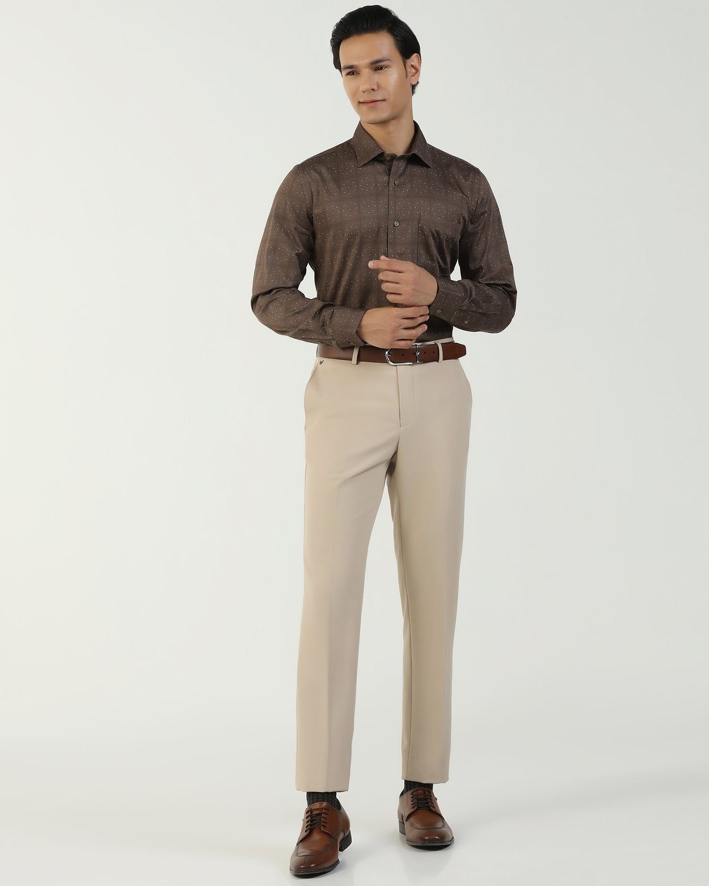 Formal Ochre Printed Shirt - Crust
