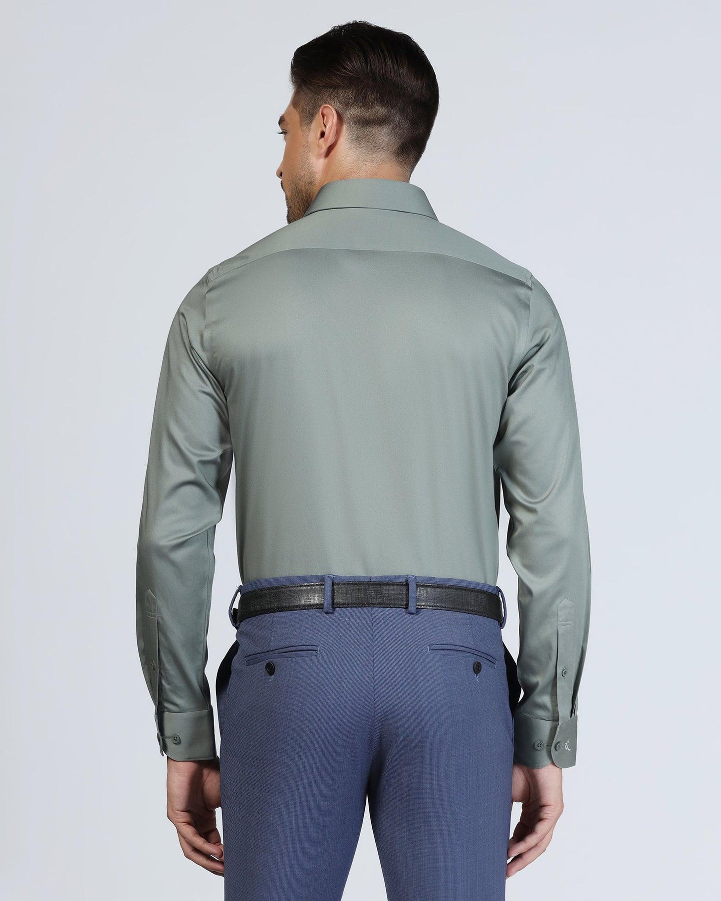 Non Iron Formal Olive Solid Shirt - Rolf