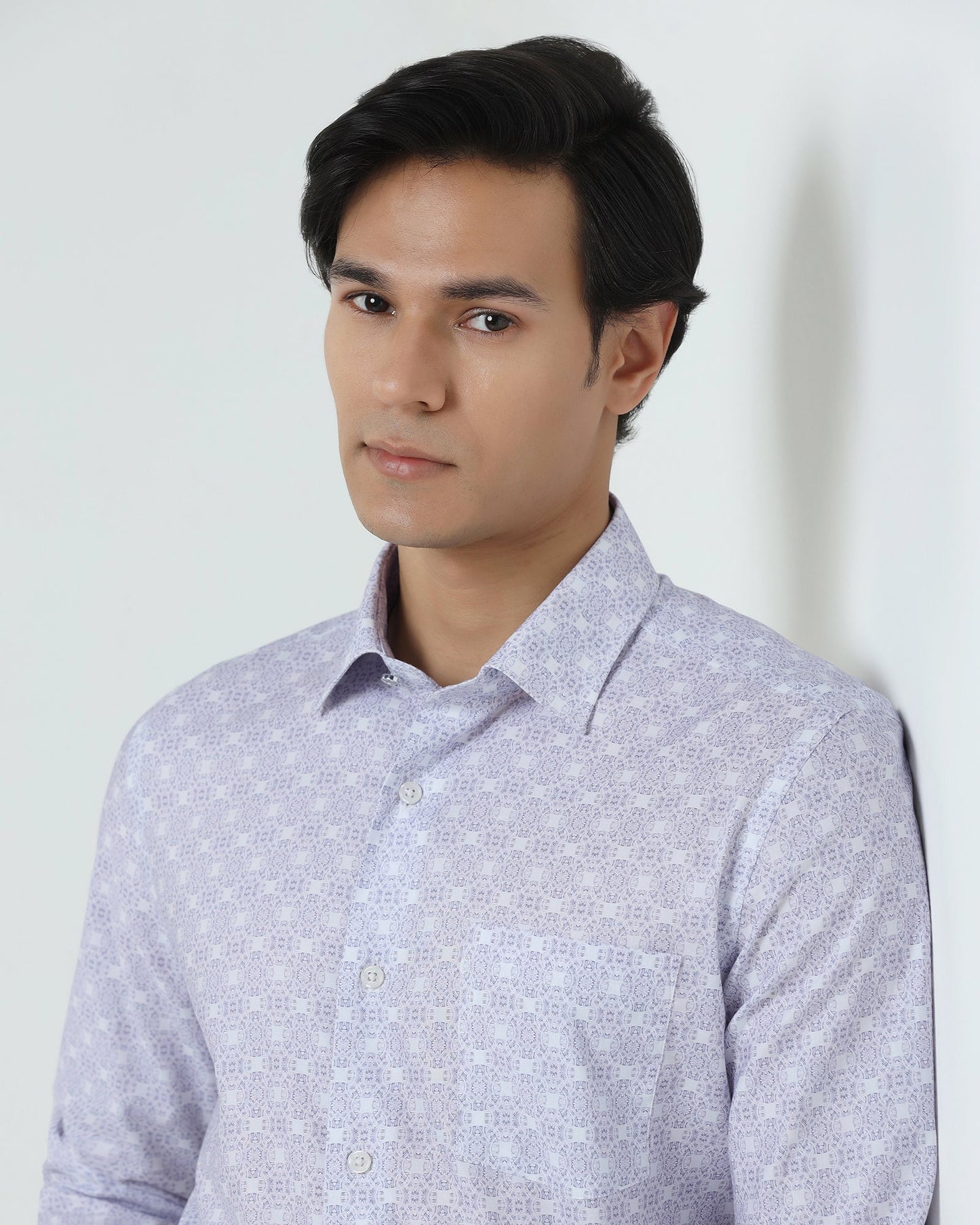 Formal Plum Printed Shirt - Drum